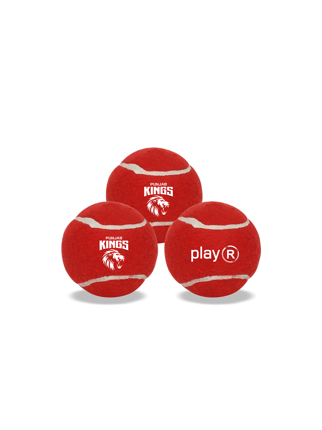 Punjab Kings PBKS Official Tennis Ball - Red (50 Gms) - Pack of 3 (1)