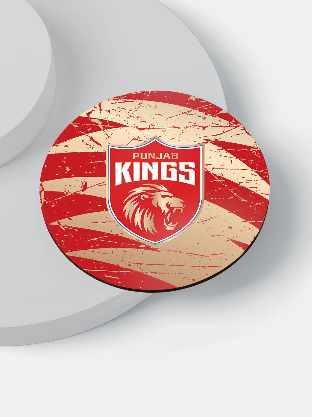 Punjab Kings PK Pattern - Circular Coaster (Pack of - 4) (3)