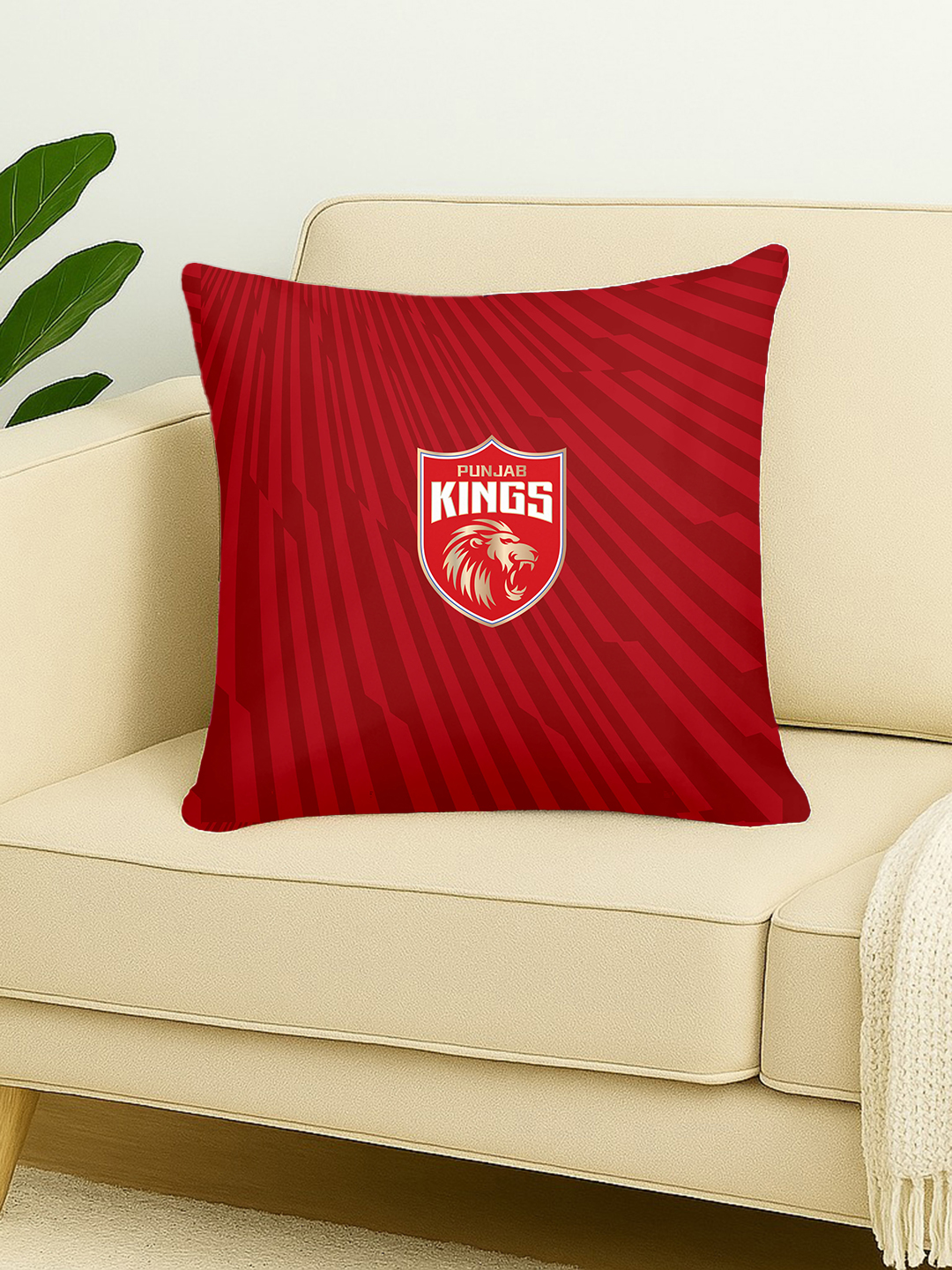 Punjab Kings Premium Quality Microfiber, Super Soft, Strong Durable, Quality Stitch Sofa Cushion, Cushion for Bed 16x16(