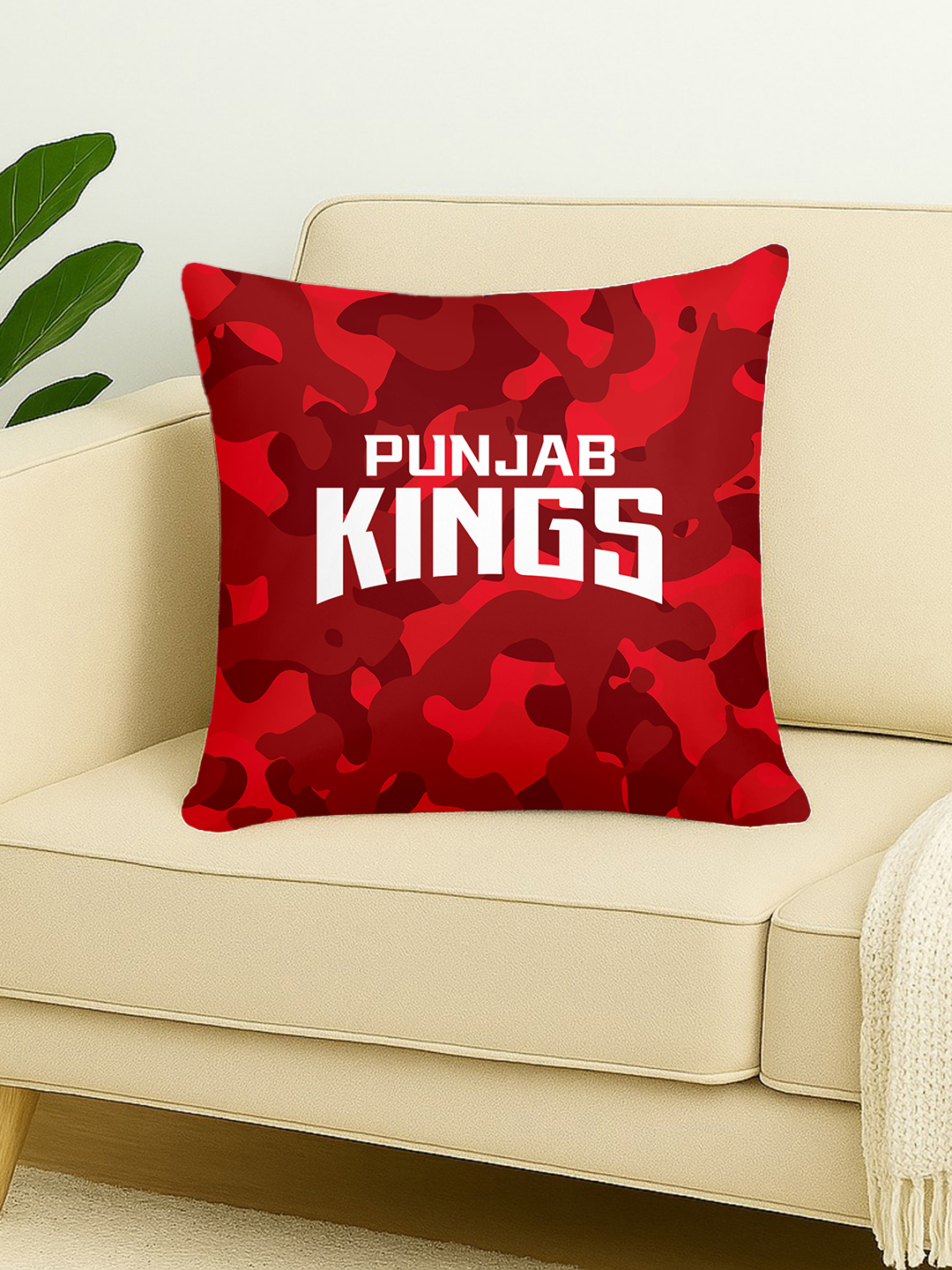 Punjab Kings Premium Quality Microfiber, Super Soft, Strong Durable, Quality Stitch Sofa Cushion, Cushion for Bed 16x16(