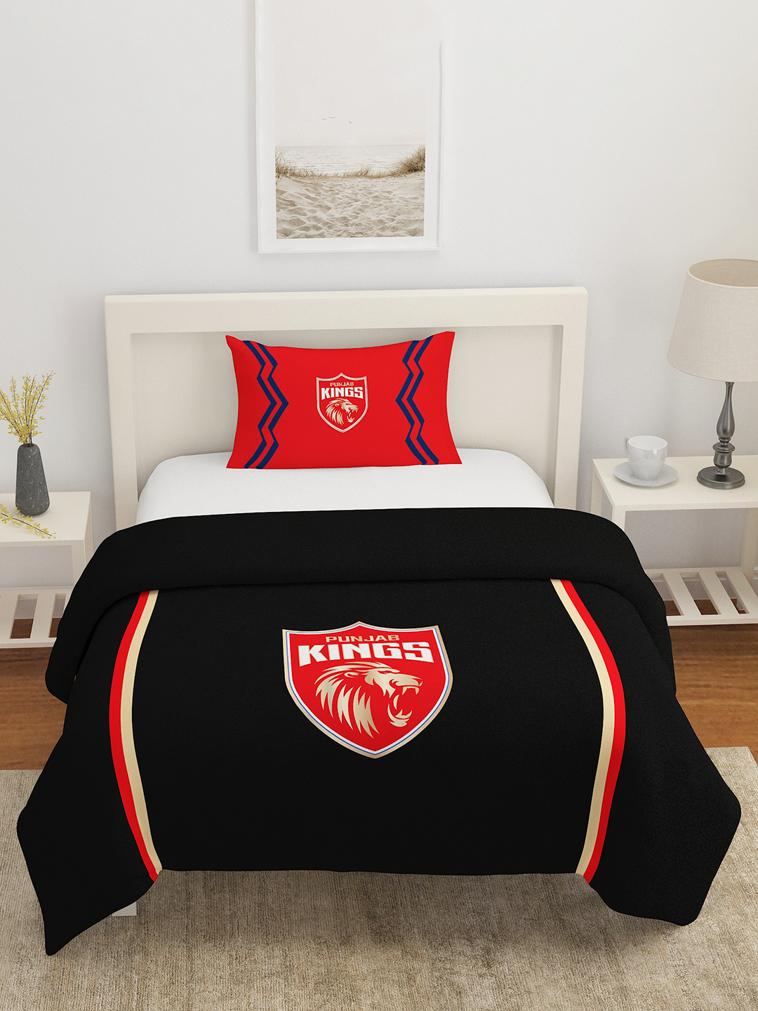 Punjab Kings Premium Quality Microfiber, Super Soft and Lightweight, Single Bed Comforter, 120 GSM, 158x245(cm)  - Black