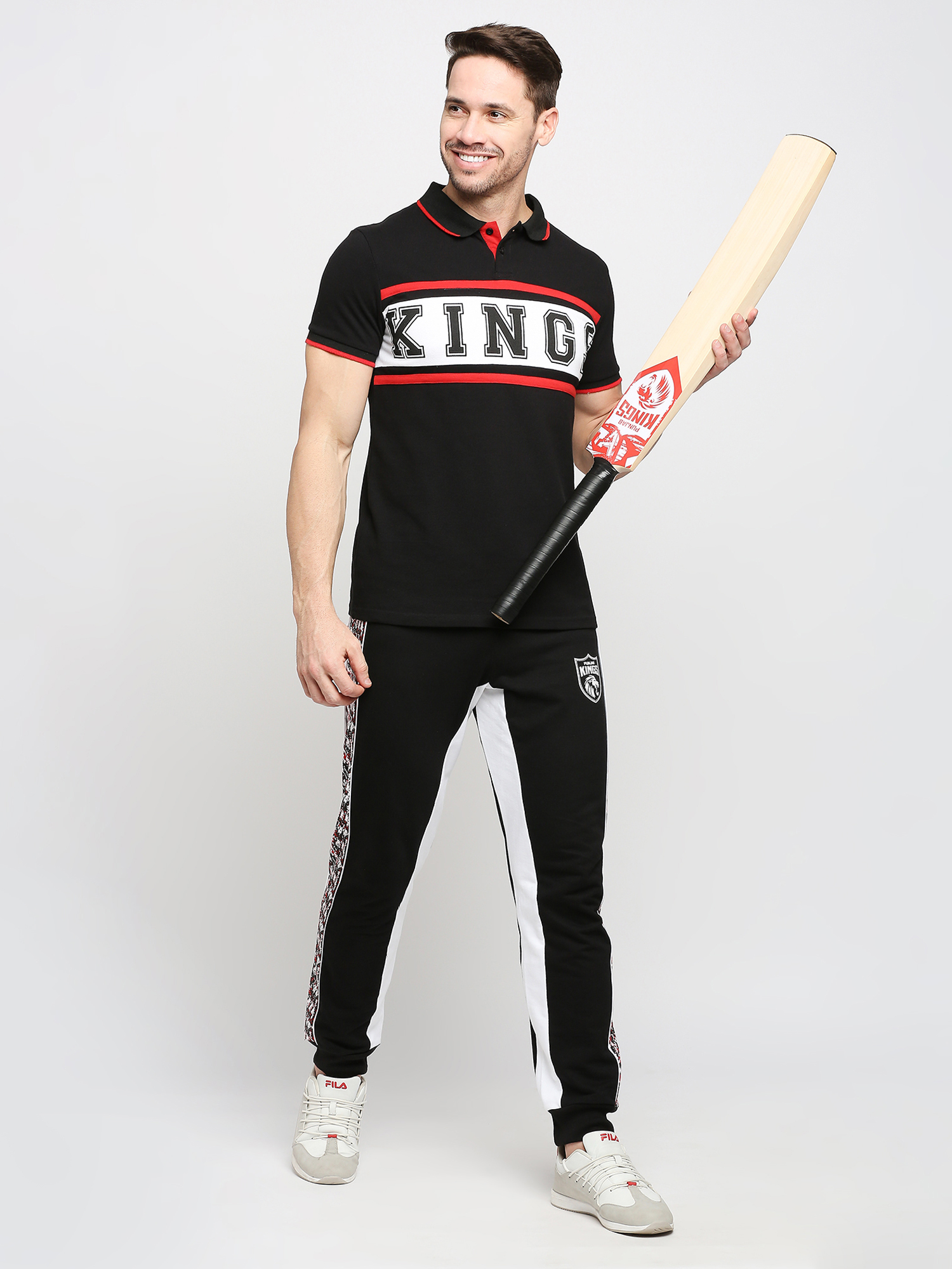 Punjab Kings Punjab Kings Mens Black and Red T-Shirt (5)