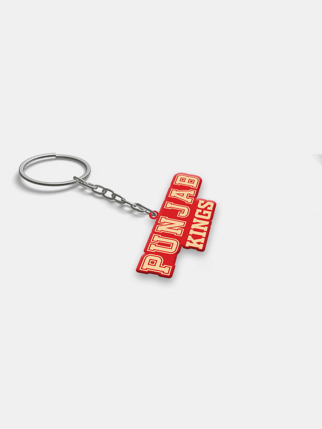 Punjab Kings Red and Gold PBKS Logo Printed Metal Keychain - (Pack of 1) (4)