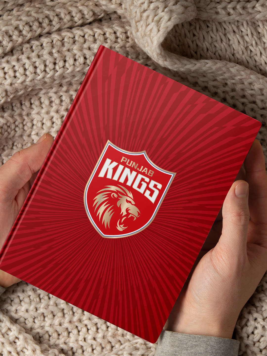 Punjab Kings Red and Gold Printed Hardbound Cover A5 Ruled 100 Pages Diaries - (Pack of 1) (5)