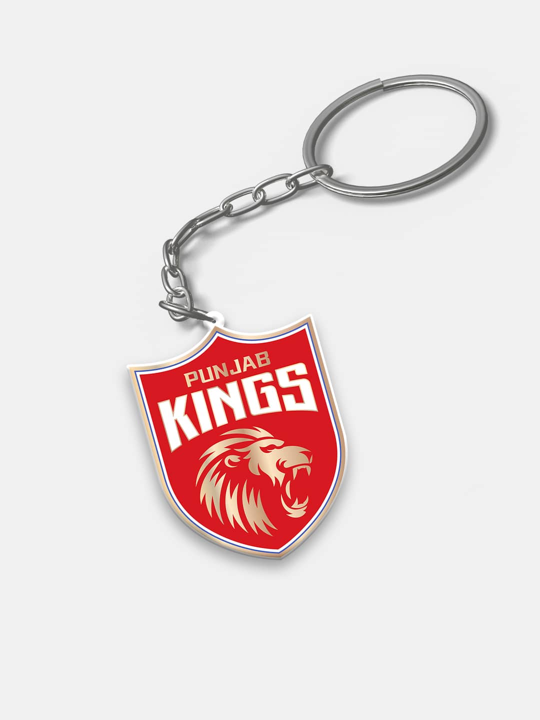 Punjab Kings Red and Gold Sher-e-Punjab Metal Keychain - (Pack of 1) (2)