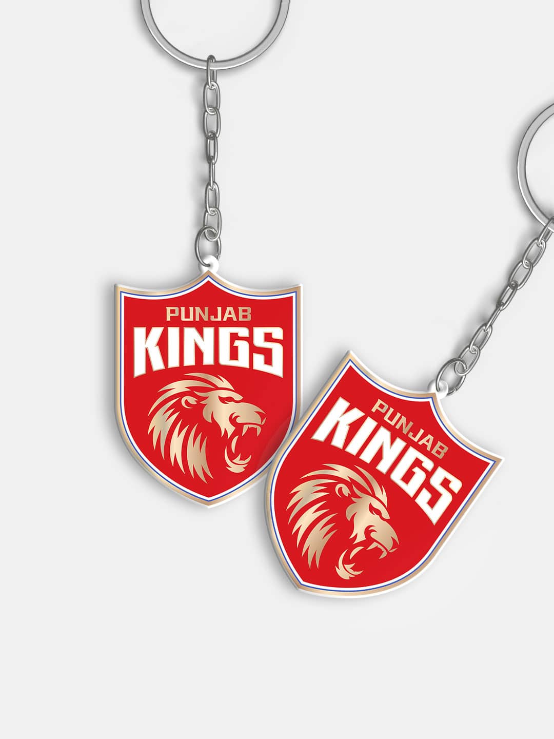 Punjab Kings Red and Gold Sher-e-Punjab Metal Keychain - (Pack of 1) (3)
