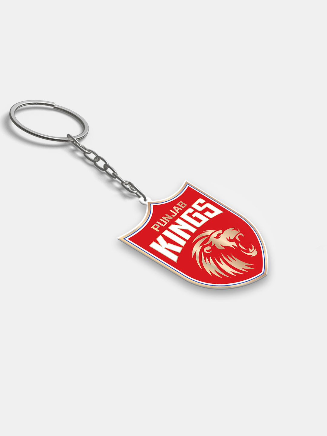 Punjab Kings Red and Gold Sher-e-Punjab Metal Keychain - (Pack of 1) (4)