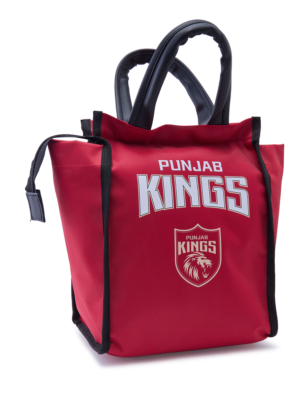 Punjab Kings Insulated Red Lunch Bag for Men and Women with Canvas Fabric Zip Closure Multipurpose Bag (2)