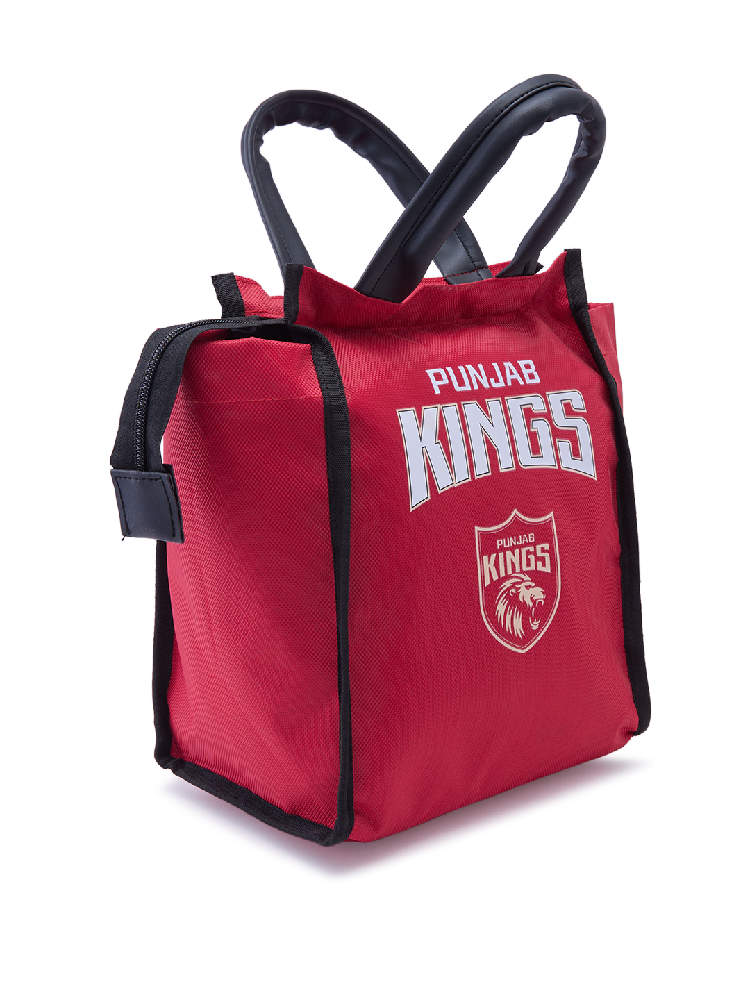 Punjab Kings Insulated Red Lunch Bag for Men and Women with Canvas Fabric Zip Closure Multipurpose Bag (3)