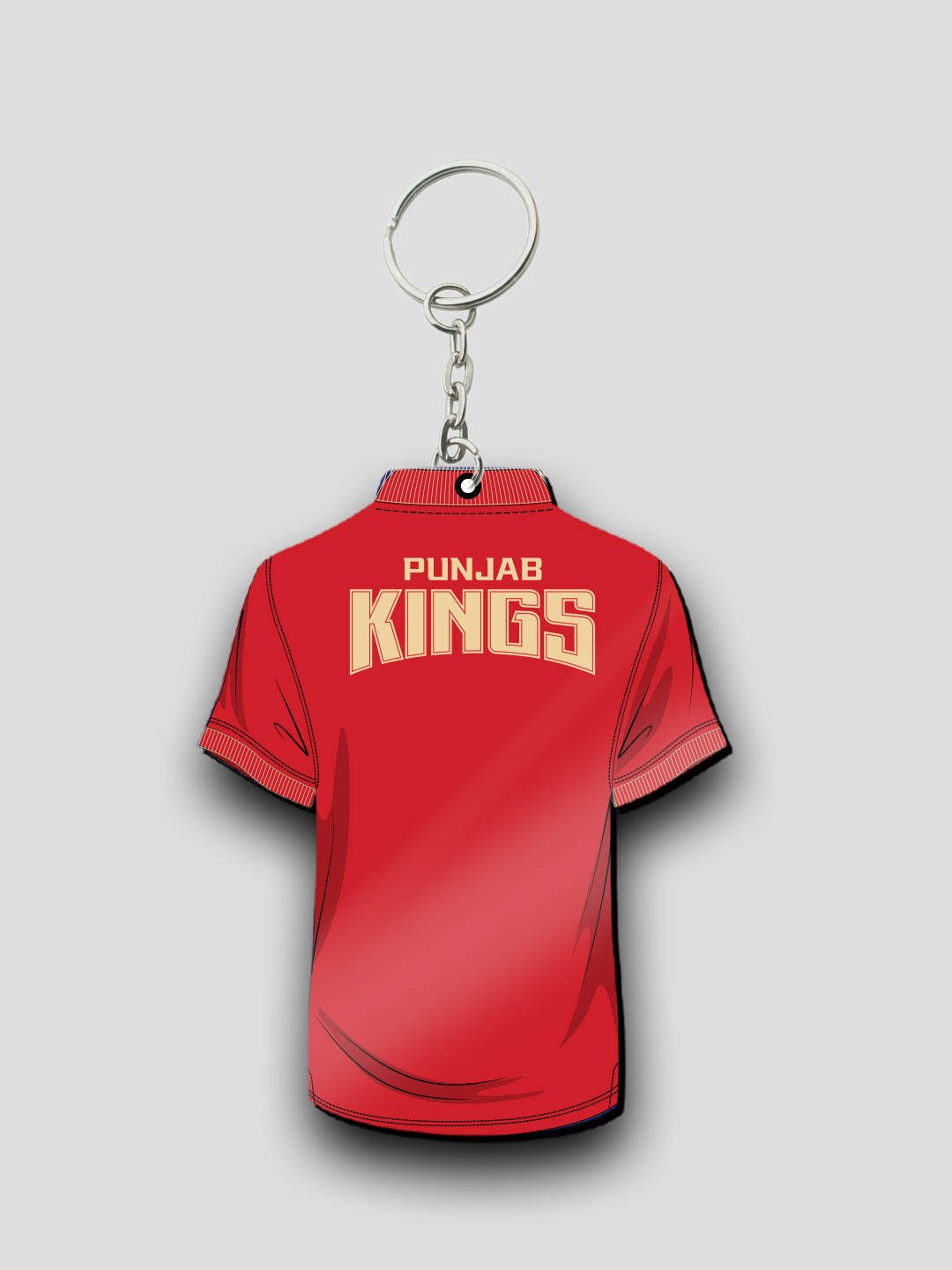 Punjab Kings Red T-Shirt Keychain Lightwieght MDF For Car,Bike,Office (Pack of 1) (2)