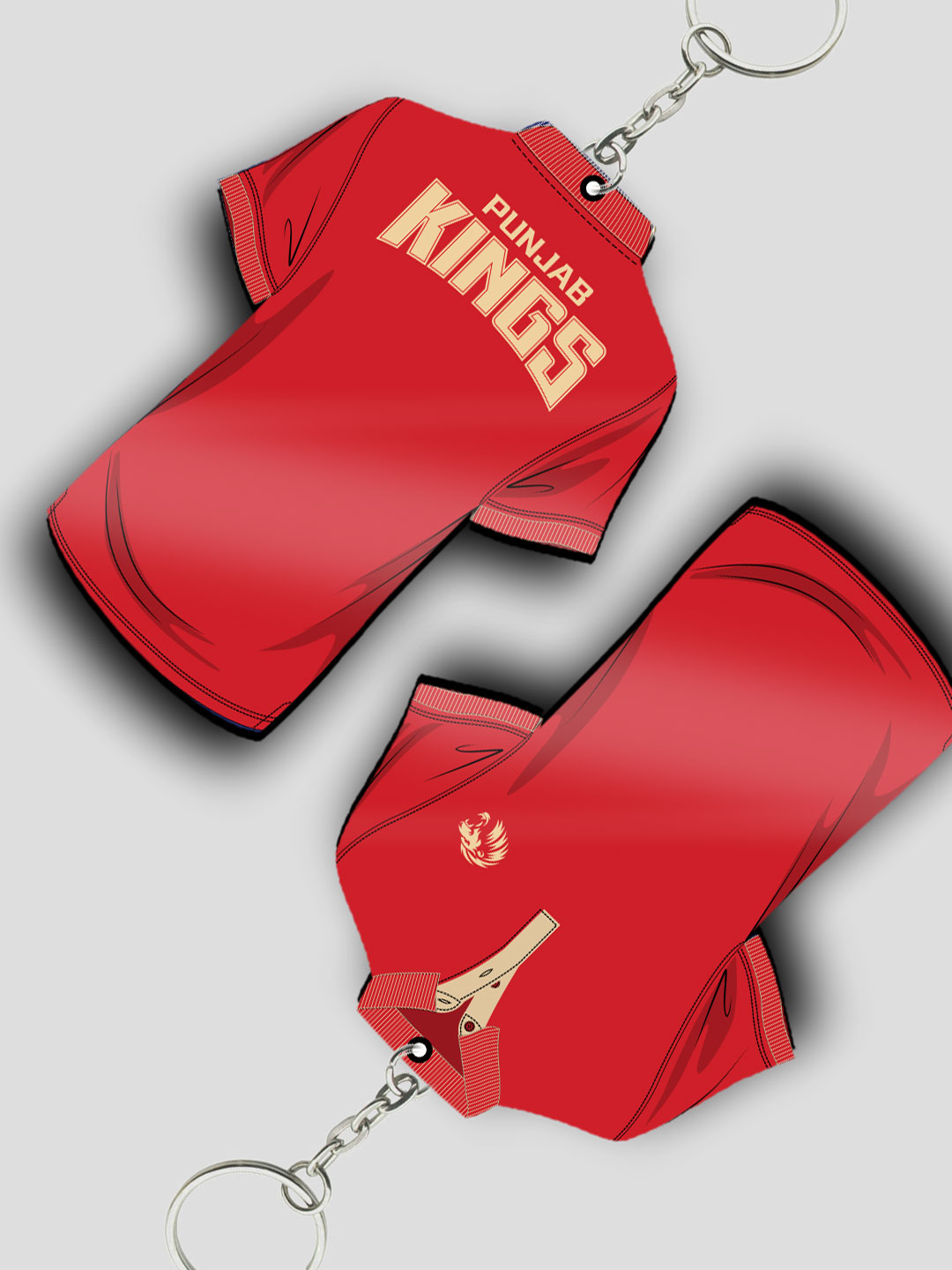 Punjab Kings Red T-Shirt Keychain Lightwieght MDF For Car,Bike,Office (Pack of 1) (3)