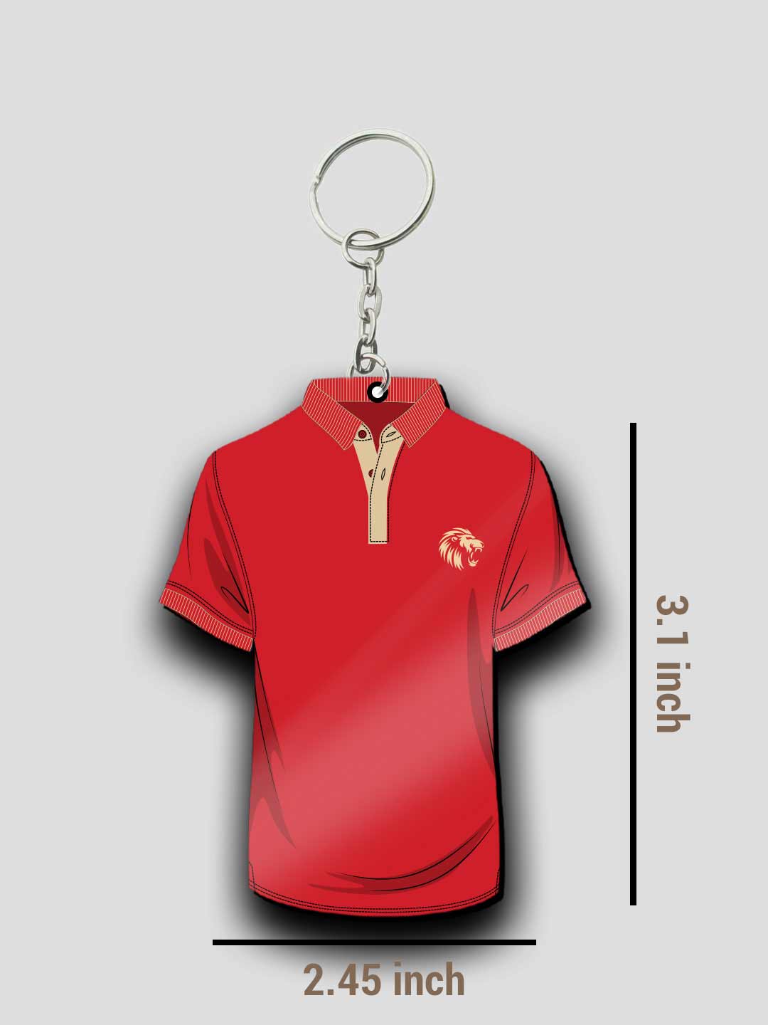 Punjab Kings Red T-Shirt Keychain Lightwieght MDF For Car,Bike,Office (Pack of 1) (6)