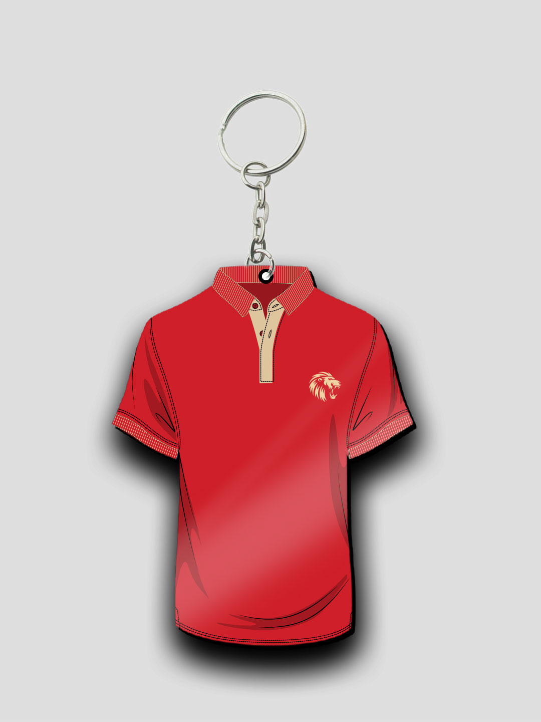Red T-Shirt Keychain Lightwieght MDF For Car,Bike,Office (Pack of 1)