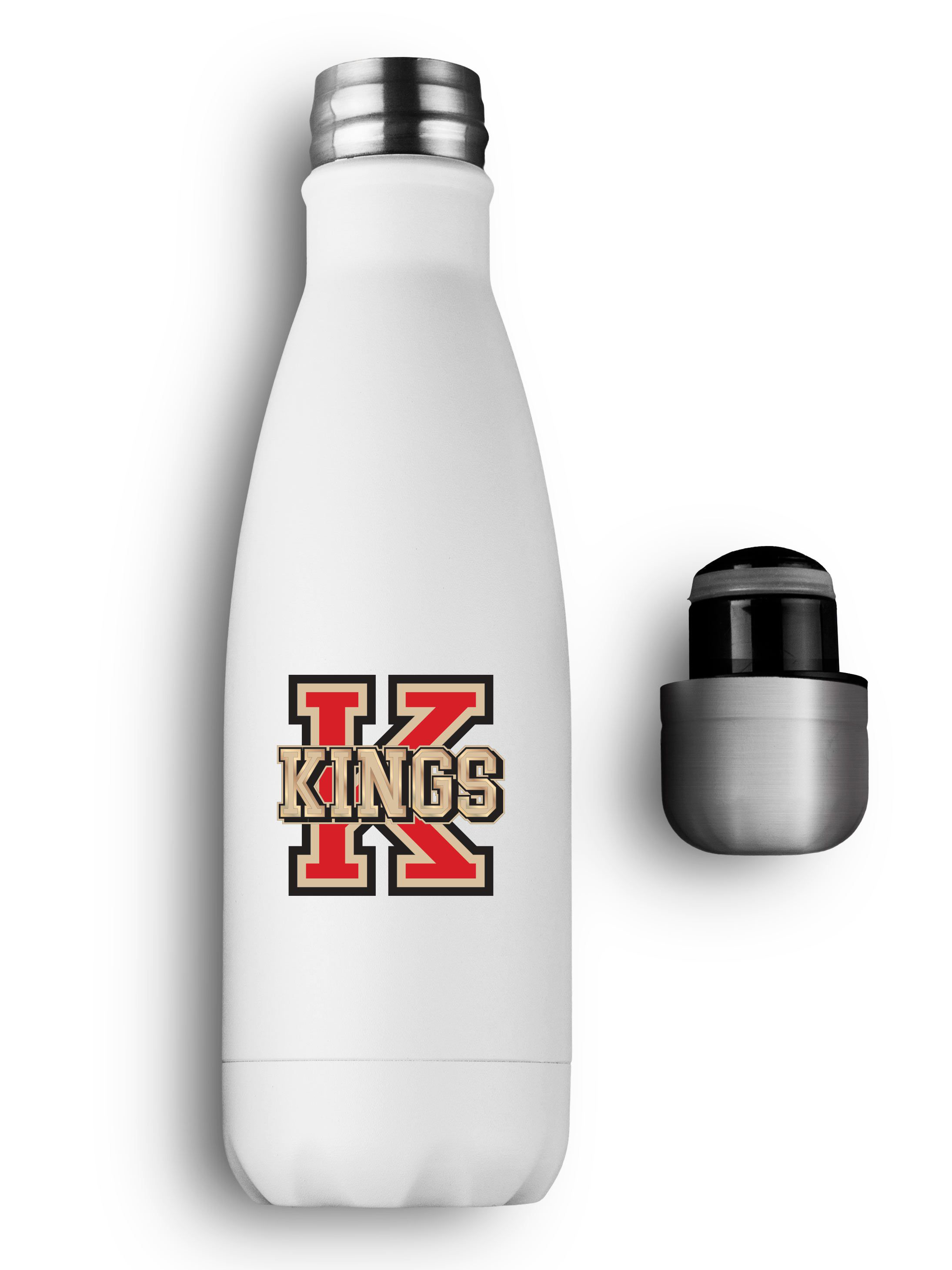 Punjab Kings Vacuum Insulated Double-Walled Stainless Steel Insulated Flask Travel Bottle-680 ML (White/Red) (2)