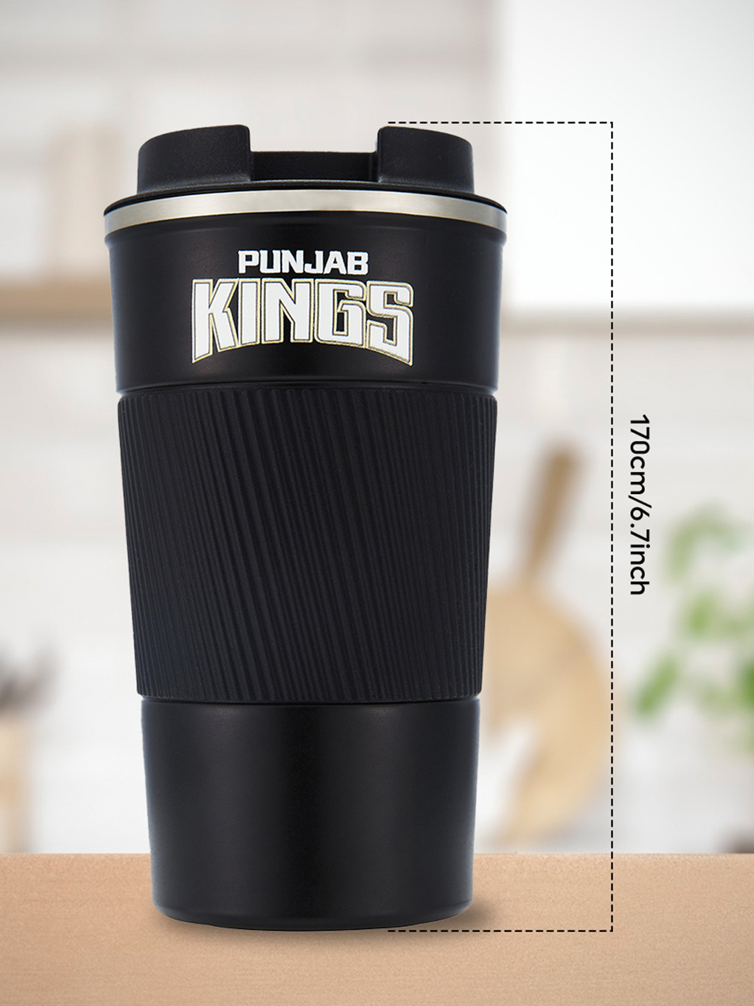 Punjab Kings Vacuum Insulated Double-Walled with Spill Proof Flip Top Stainless Steel Coffee Tumbler - 400 ML (10)