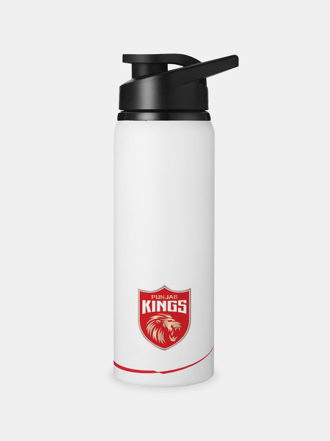 Punjab Kings White and Black Logo Printed Single Walled Aluminium Sports Sipper Bottle - 750 ML (1)