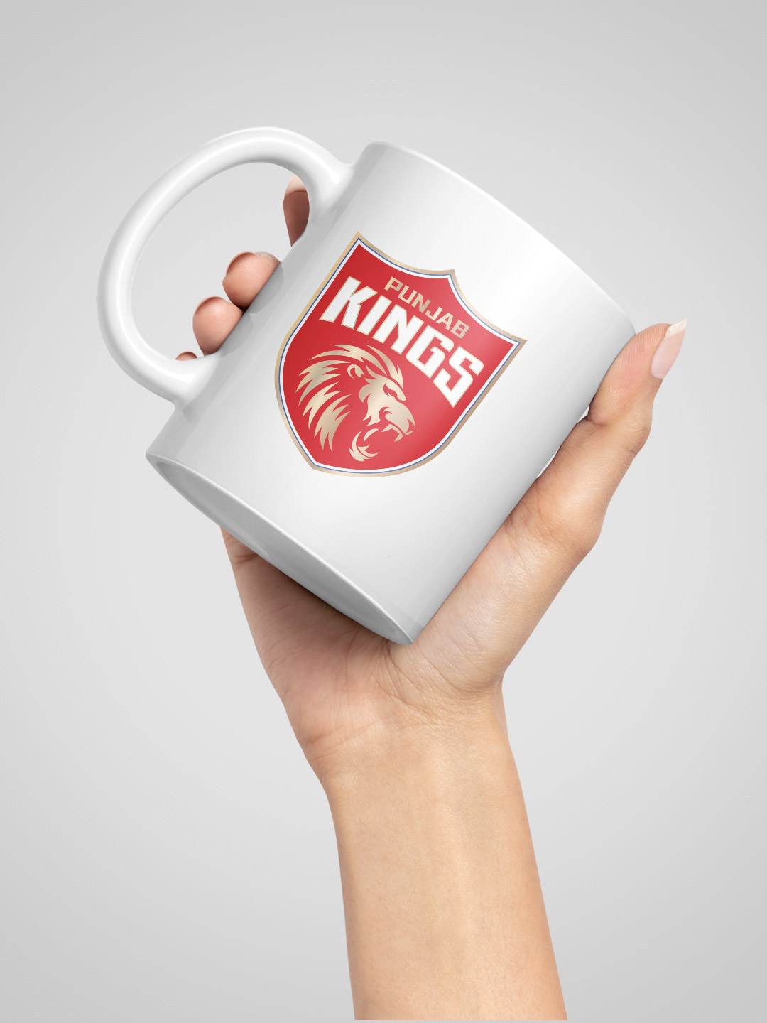 Punjab Kings Ceramic Glossy Printed Mug, Microwave and Dishwasher Safe, Tea and Coffee Mug - 325 ml (White/Red) - Pack o (3)