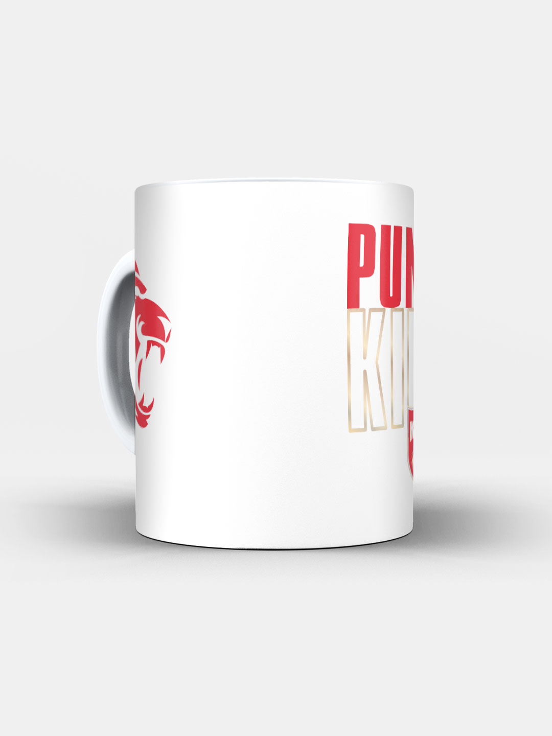 Punjab Kings Ceramic Glossy Printed Mug, Microwave and Dishwasher Safe, Tea and Coffee Mug - 325 ml (White/Red) - Pack o (4)