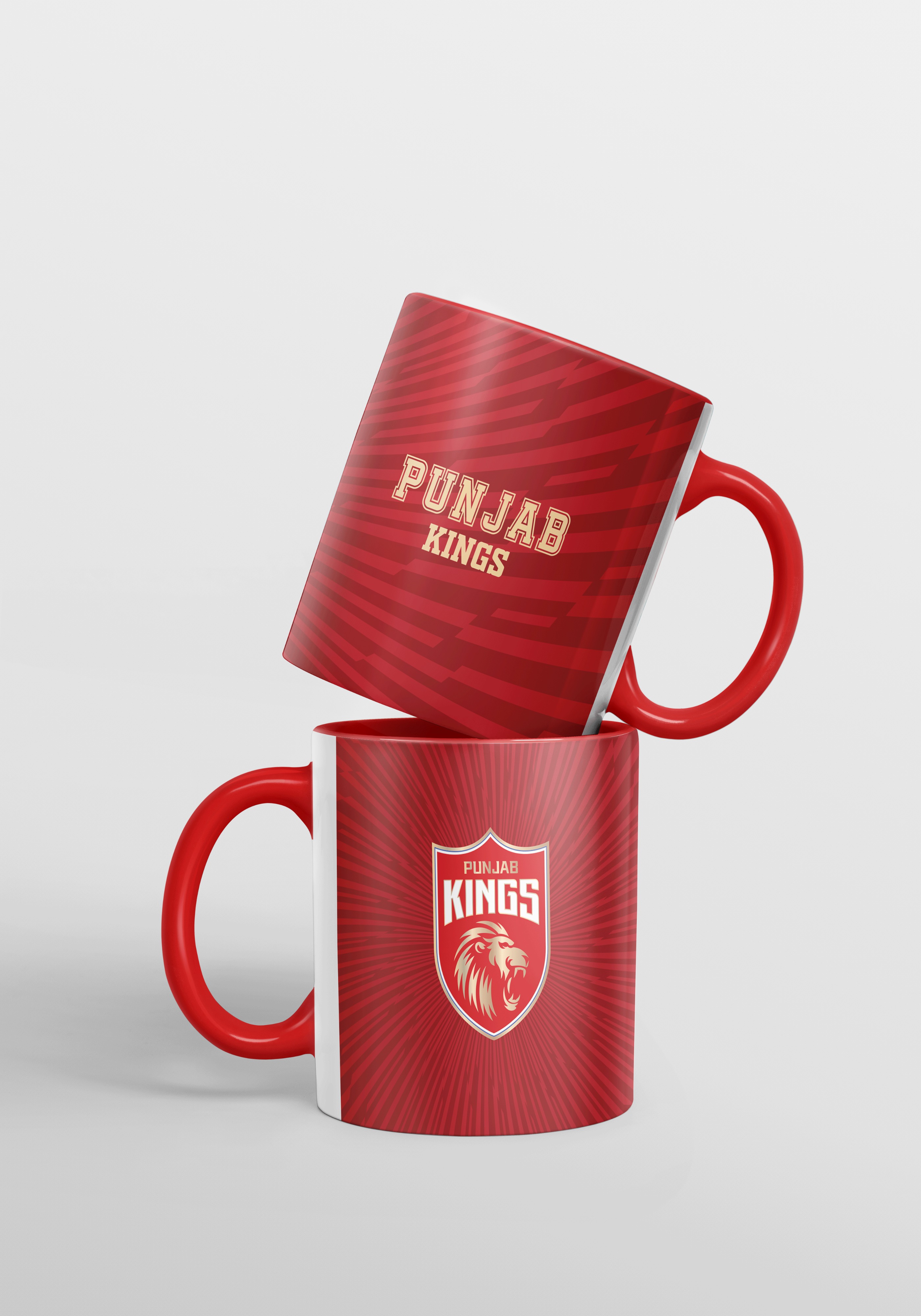 Punjab Kings White and Red Logo Printed Ceramic Glossy Mug 325 ml - (Pack of 1) (1)