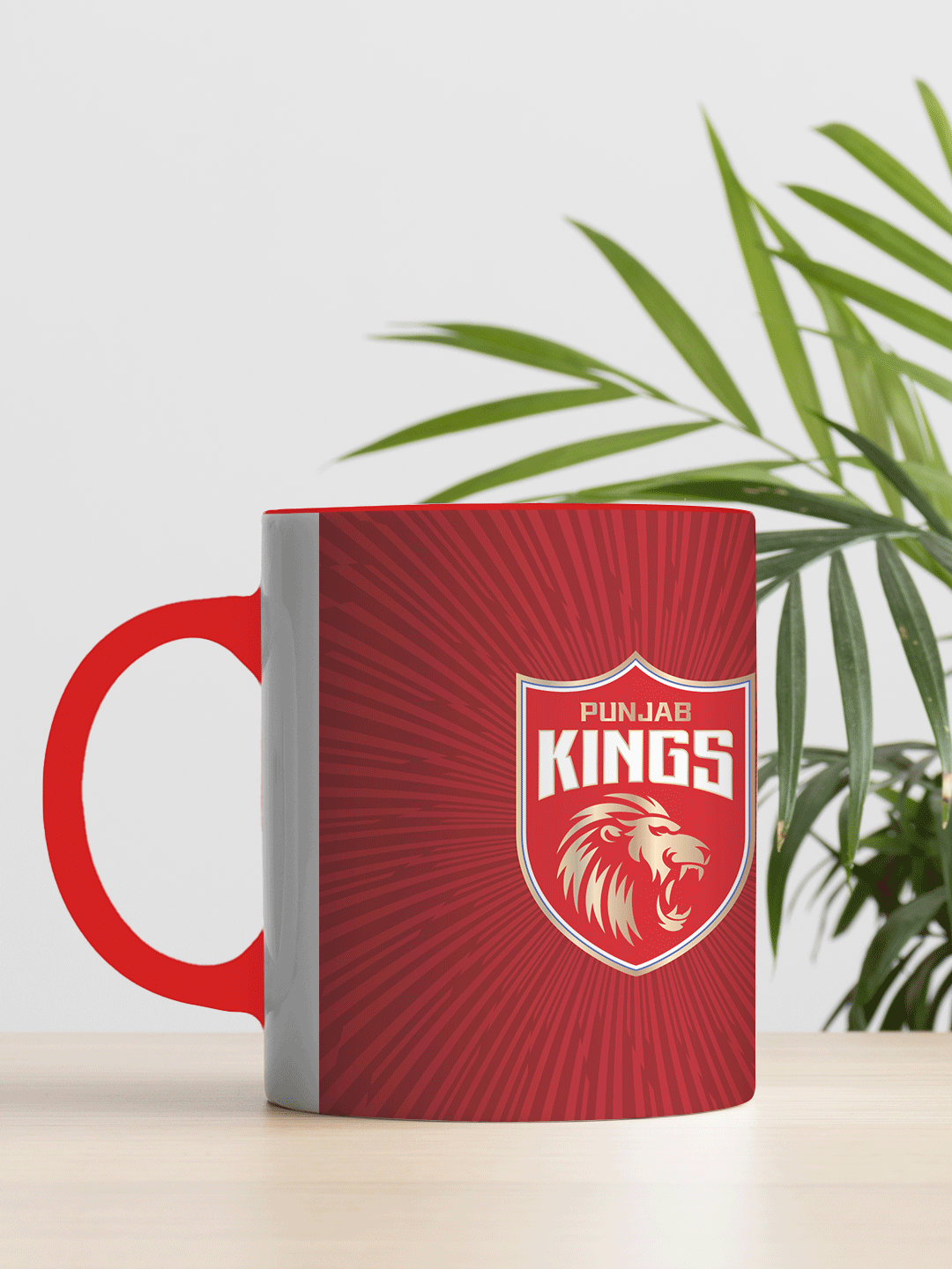 Punjab Kings White and Red Logo Printed Ceramic Glossy Mug 325 ml - (Pack of 1) (5)