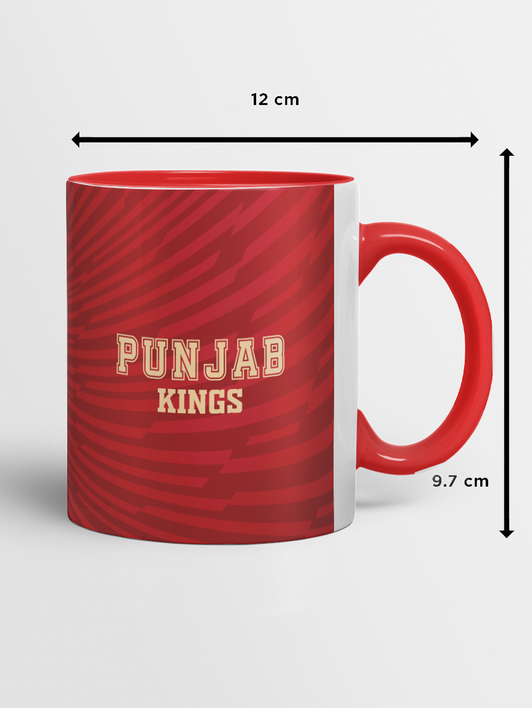 Punjab Kings White and Red Logo Printed Ceramic Glossy Mug 325 ml - (Pack of 1) (8)