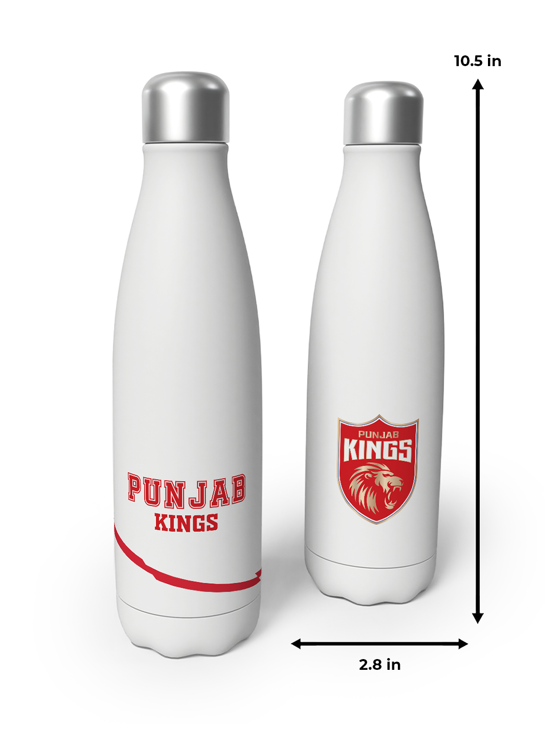 Punjab Kings White and Red Logo Printed Double Walled Stainless Steel Vacuum Insulated Flask Water Bottle - 500 ML (8)