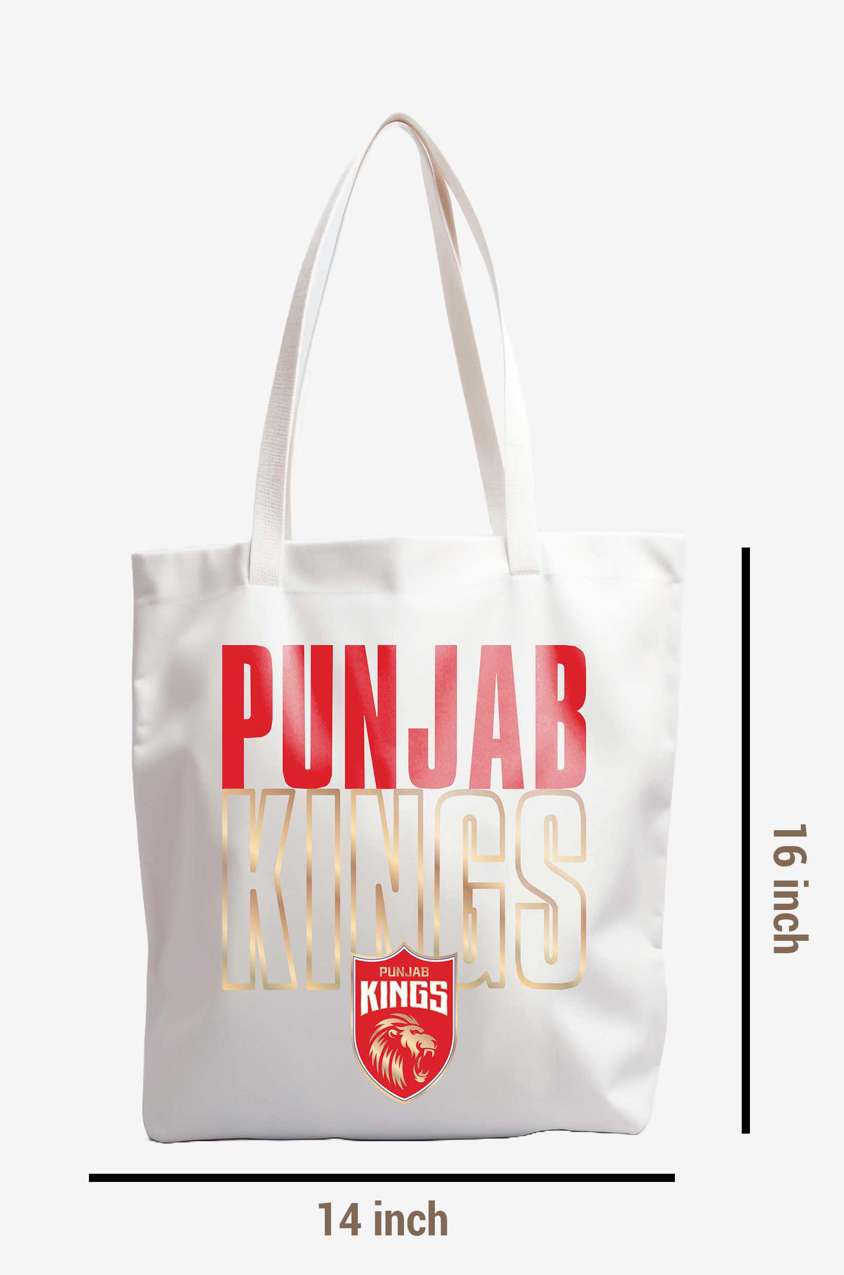 Punjab Kings Printed Canvas Casual Tote Bag, Stylish Handbag For Men and Women - Pack of 1 (White/Red) (8)