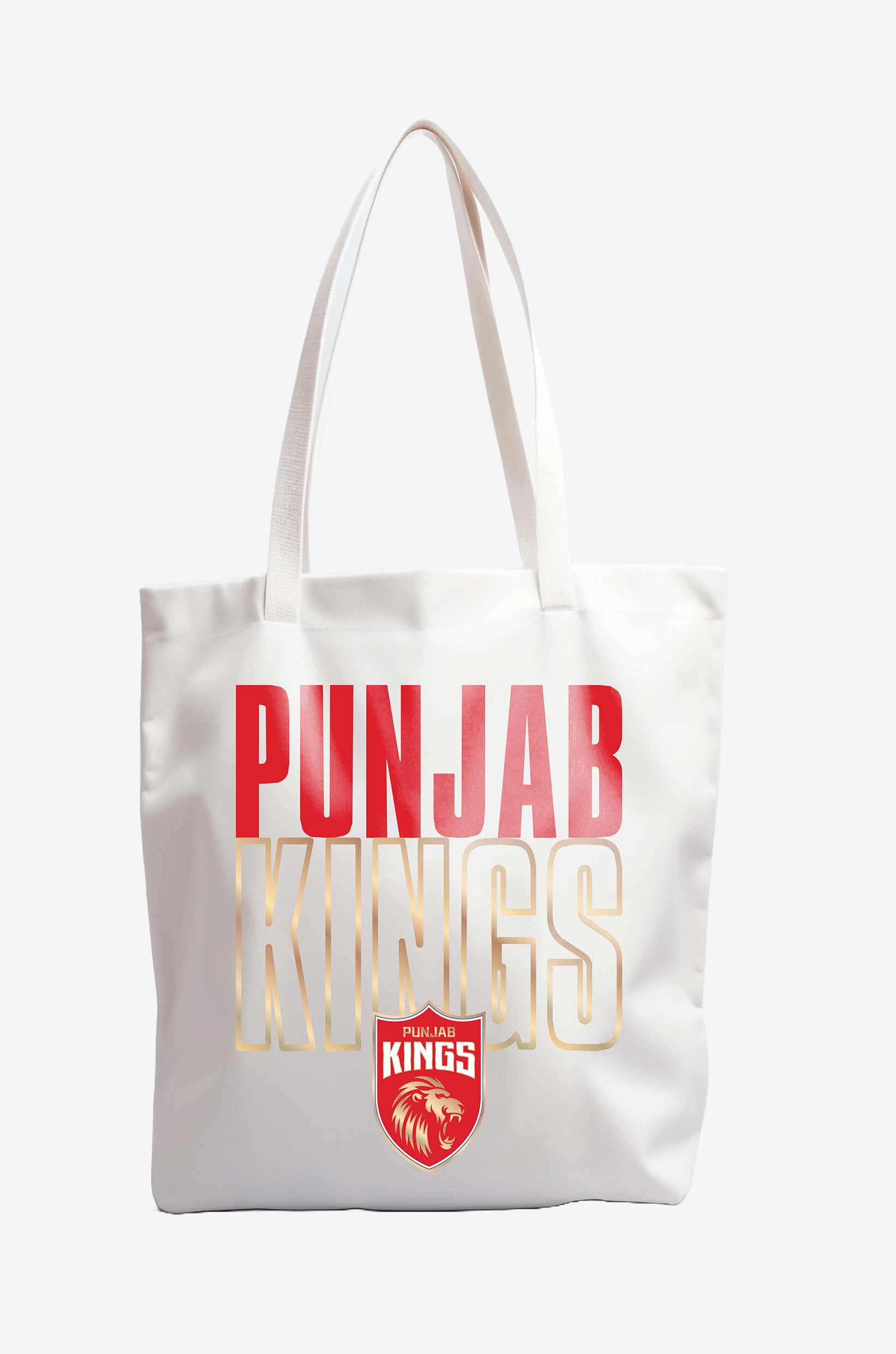Punjab Kings Printed Canvas Casual Tote Bag, Stylish Handbag For Men and Women - Pack of 1 (White/Red) (5)