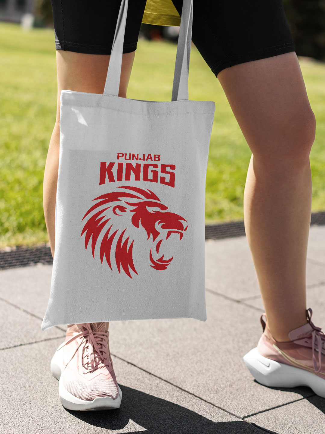Punjab Kings White and Red Punjab Kings Sher Canvas Casual Tote Bag - (Pack of 1) (4)