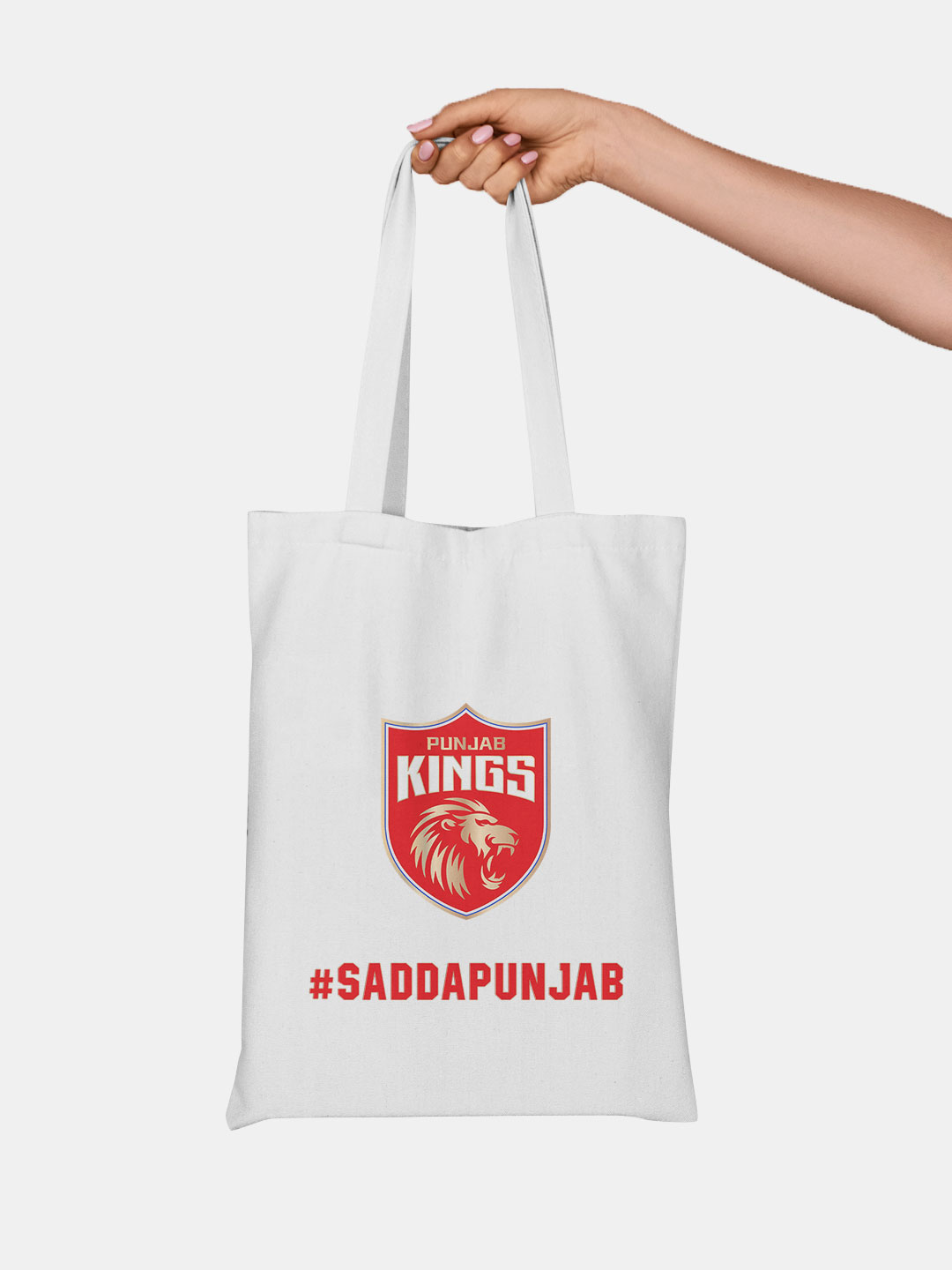 White and Red Sadda Punjab Printed Canvas Casual Tote Bag - (Pack of 1)
