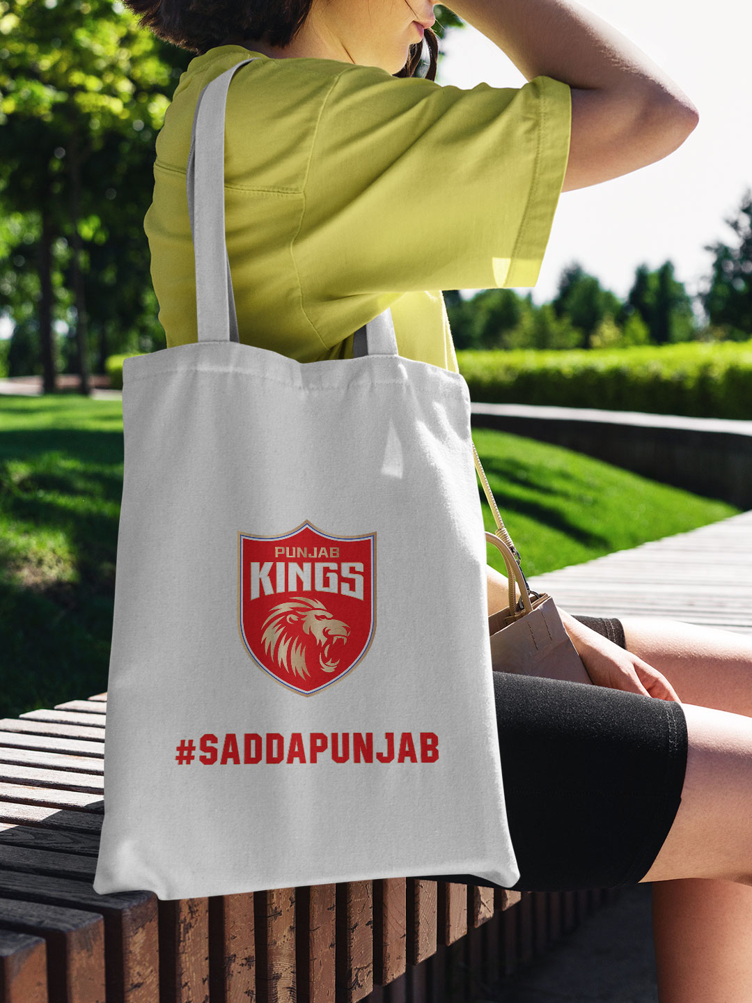 Punjab Kings White and Red Sadda Punjab Printed Canvas Casual Tote Bag - (Pack of 1) (2)