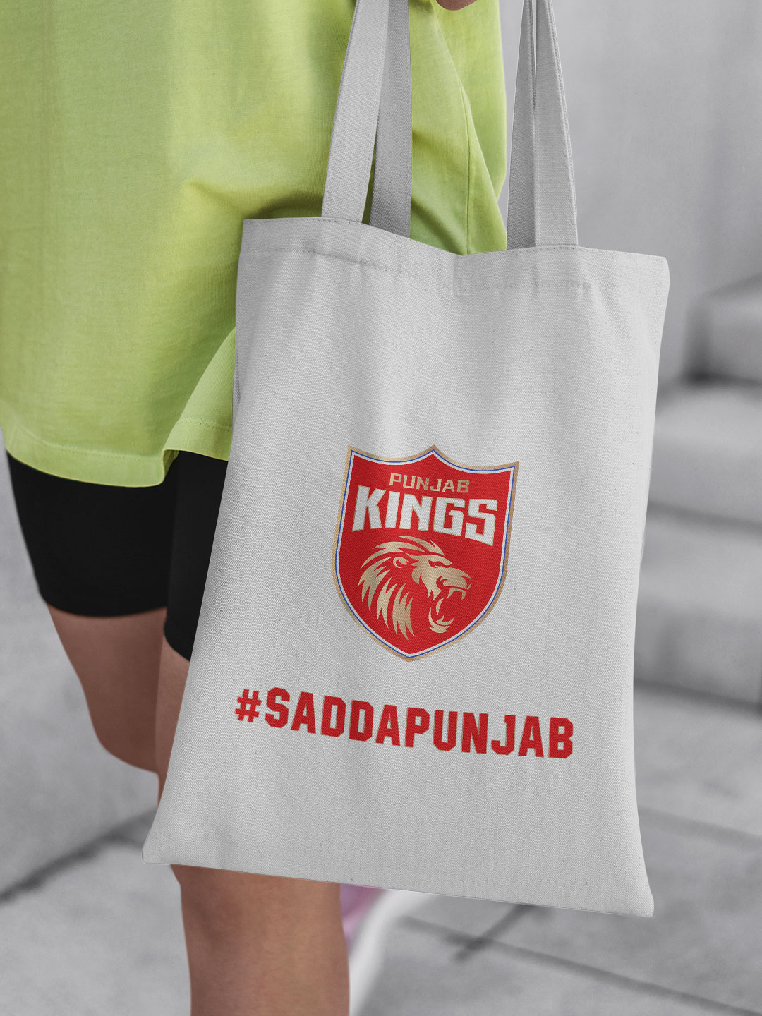 Punjab Kings White and Red Sadda Punjab Printed Canvas Casual Tote Bag - (Pack of 1) (3)