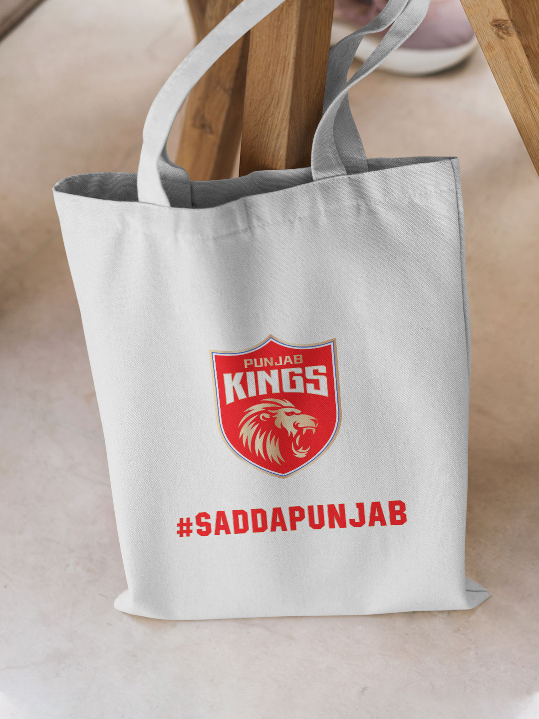 Punjab Kings White and Red Sadda Punjab Printed Canvas Casual Tote Bag - (Pack of 1) (5)