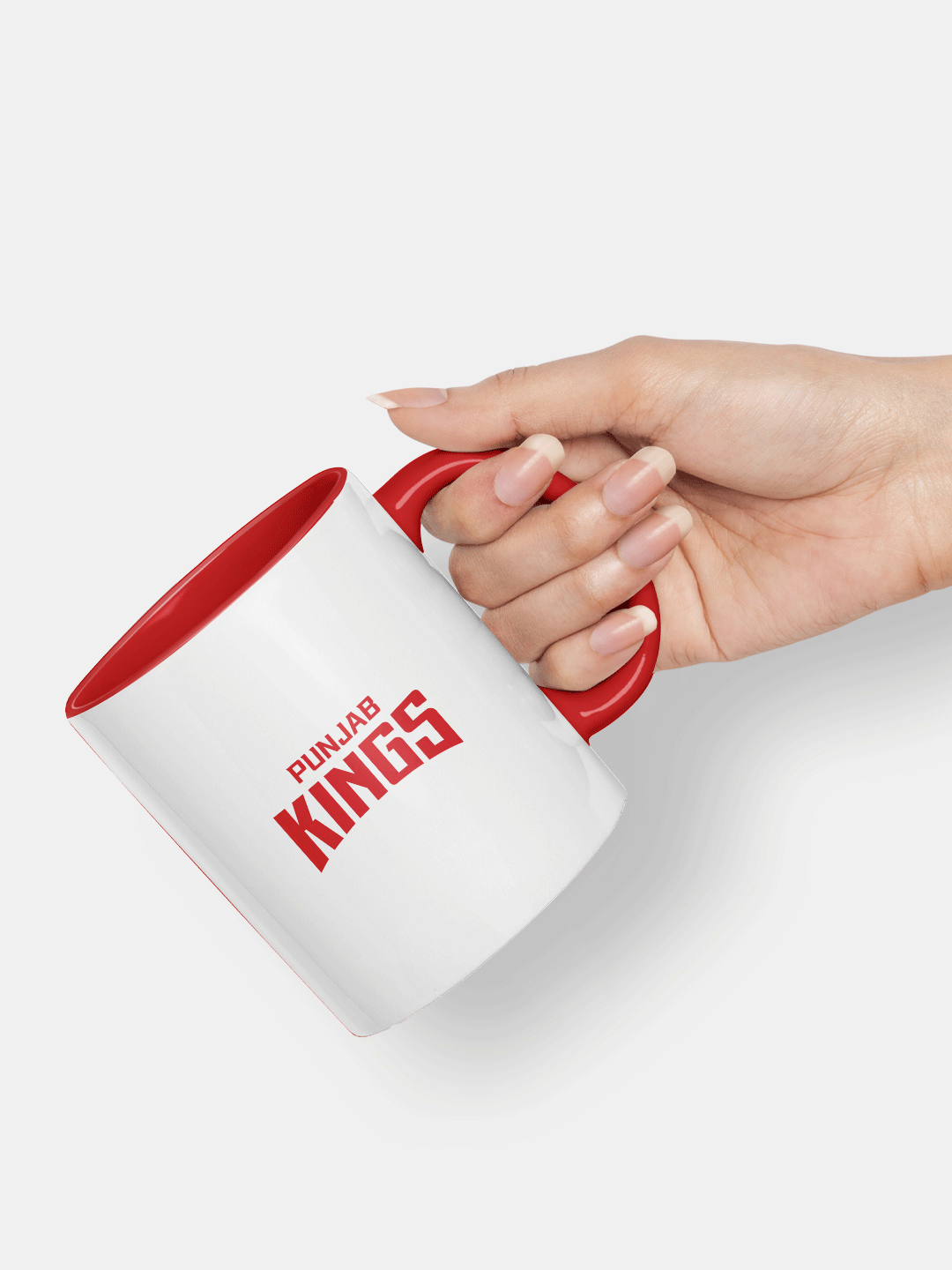 Punjab Kings White and Red Sher-e-Punjab Ceramic Glossy Mug 325 ml - (Pack of 1) (4)