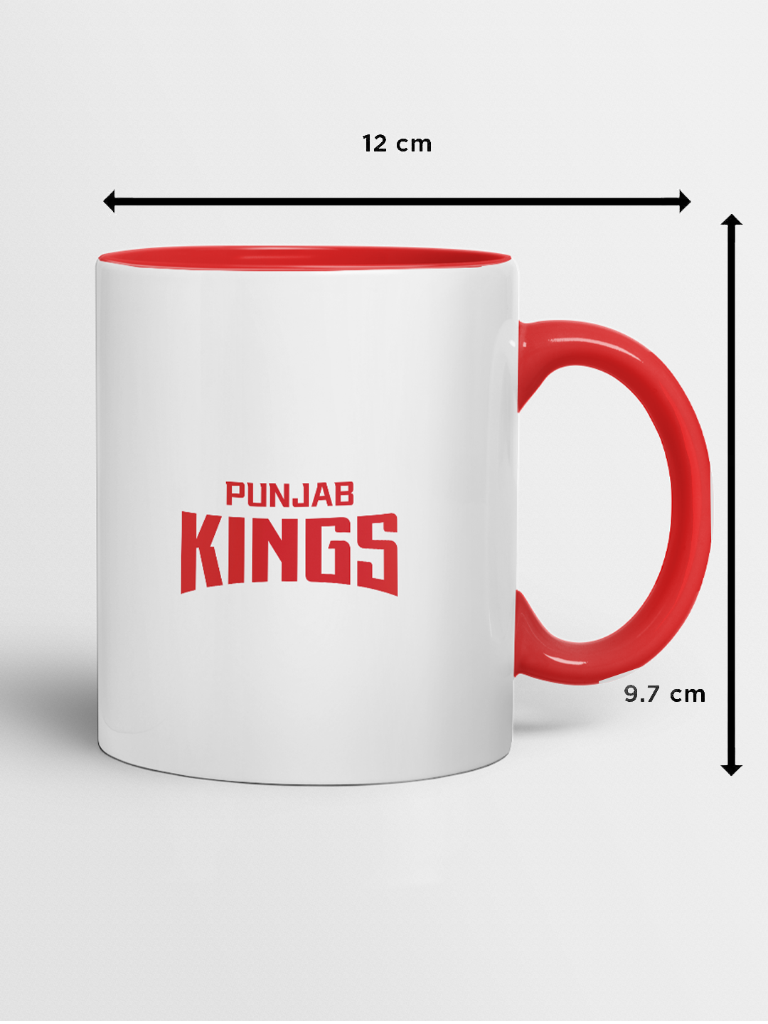 Punjab Kings White and Red Sher-e-Punjab Ceramic Glossy Mug 325 ml - (Pack of 1) (8)