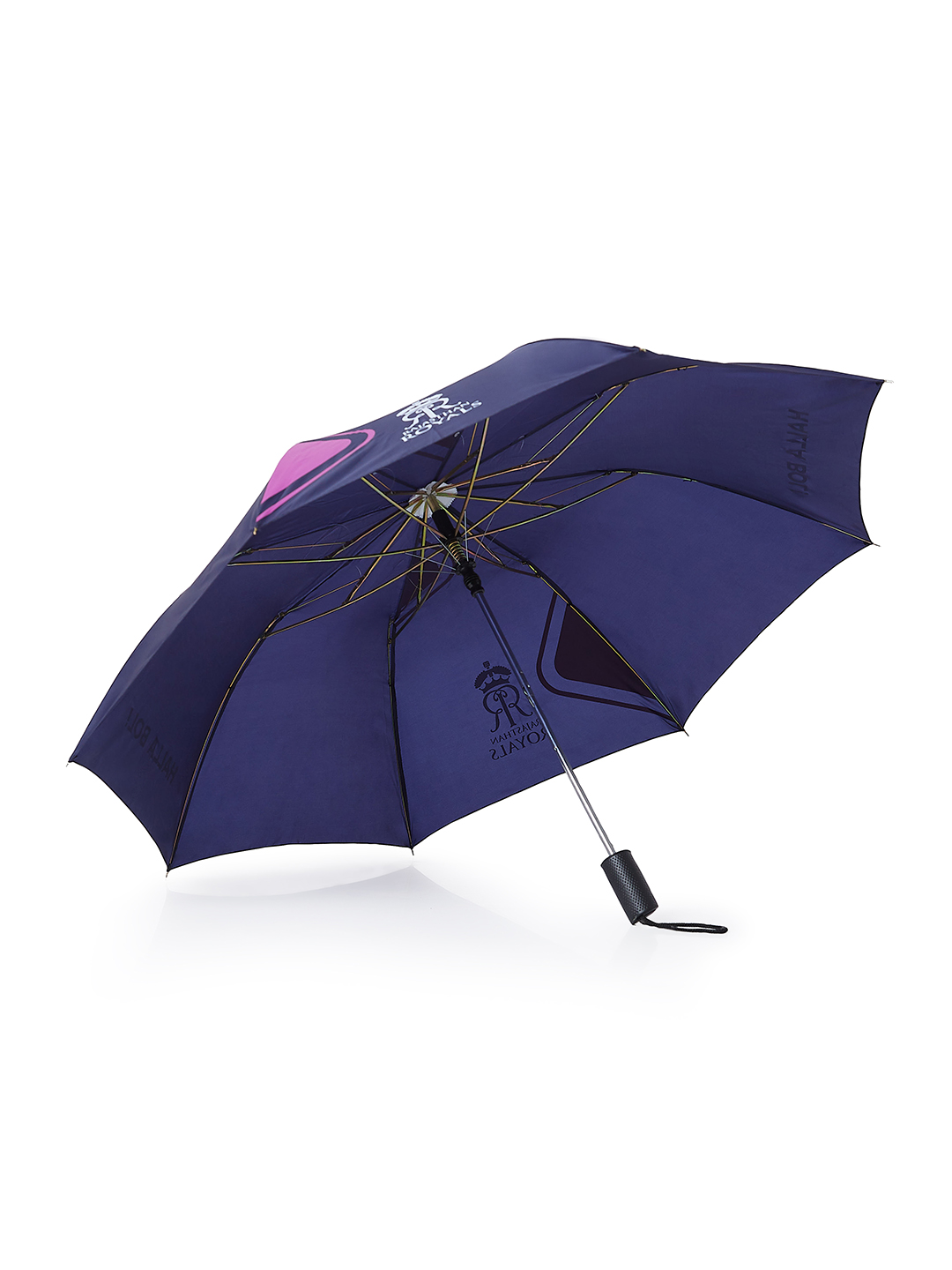 Rajasthan Royals 24.5 Inch 2-Fold Automatic Umbrella for Men and Women - Navy Blue/Pink (4)