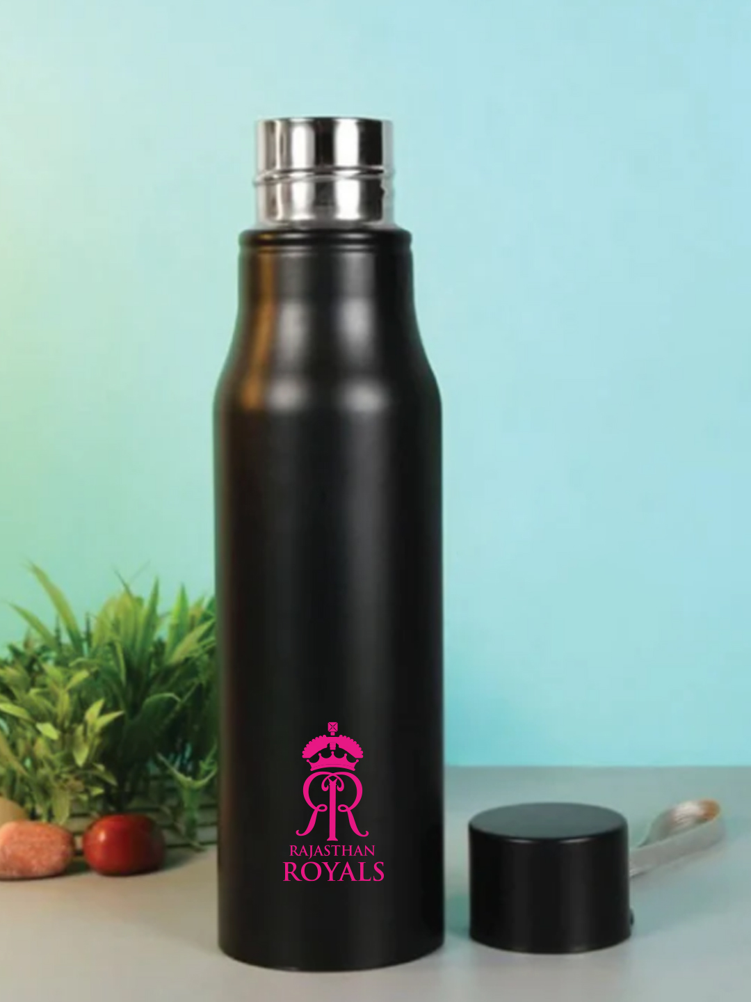 Single Walled, Easy to Carry, Leak-Proof, Rust Free, Stainless Steel Bottle - 750 Ml (Black/Pink)