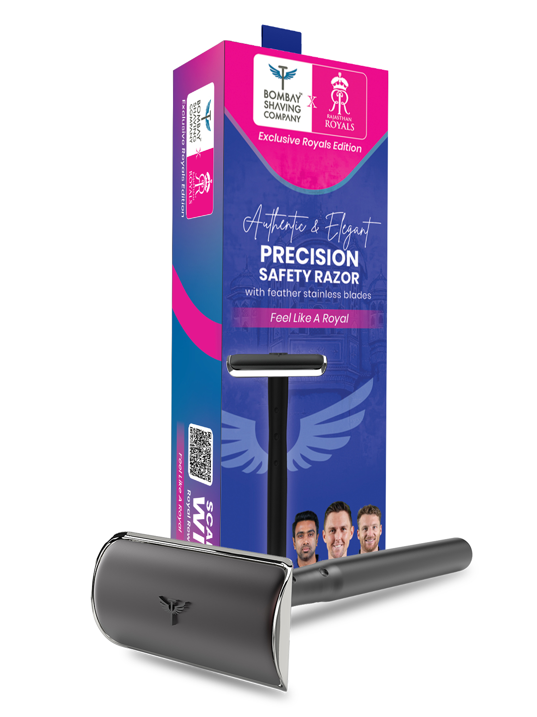 Rajasthan Royals Black Metal Precision Safety Razor - Rajasthan Royals (1)