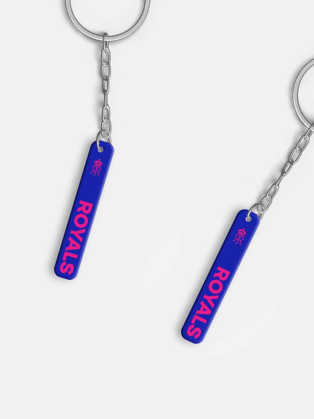 Rajasthan Royals Blue and Pink Digital Print Royals Metal Keychain - (Pack of 1) (5)