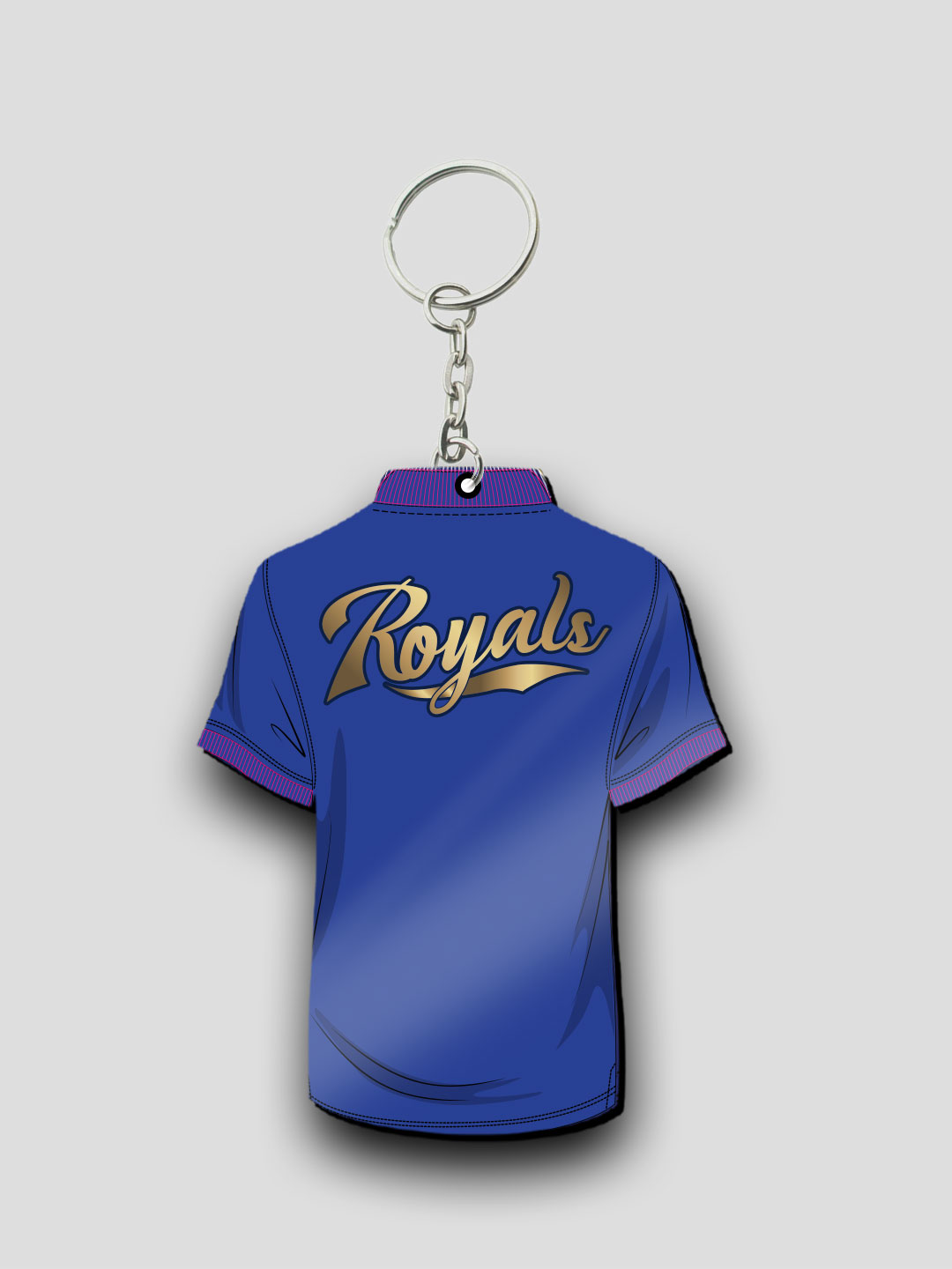 Rajasthan Royals Blue Pink T-Shirt Keychain Lightweight MDF For Car,Bike,Office (Pack of 1) (2)
