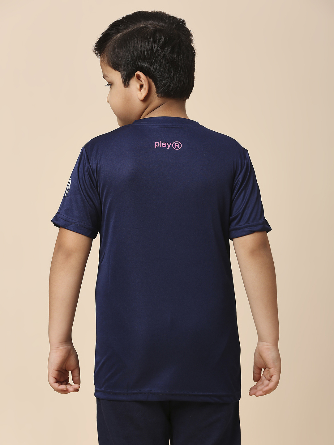 Rajasthan Royals Boys Navy Blue Typography Printed Half Sleeves Round Neck Hala Bol Polyester T-Shirt (4)