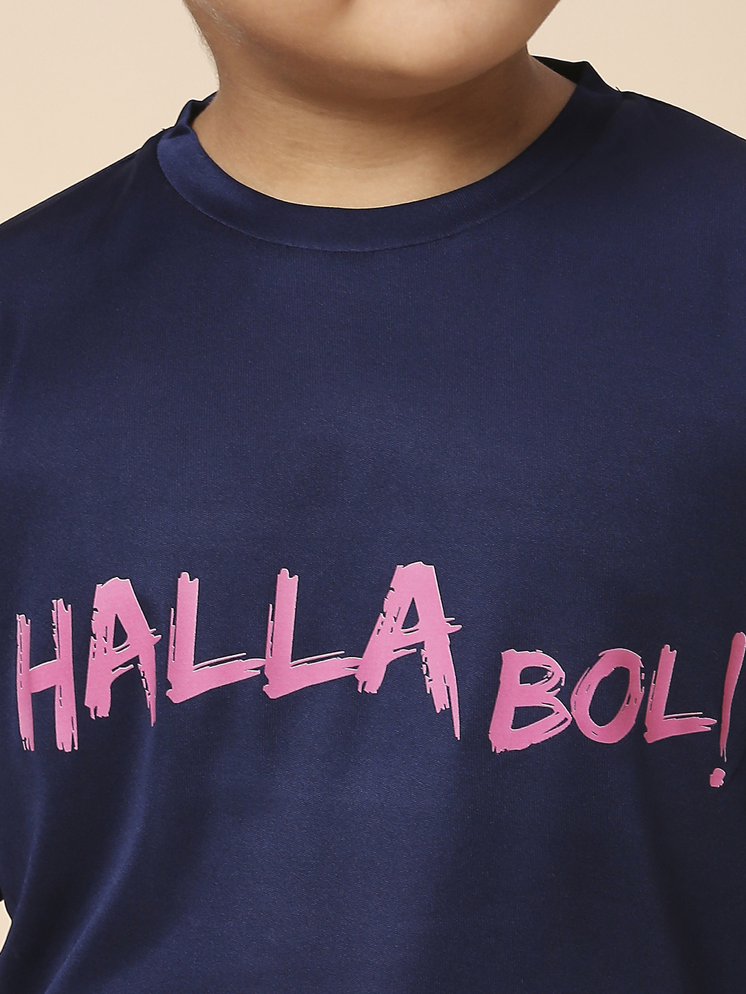 Rajasthan Royals Boys Navy Blue Typography Printed Half Sleeves Round Neck Hala Bol Polyester T-Shirt (6)