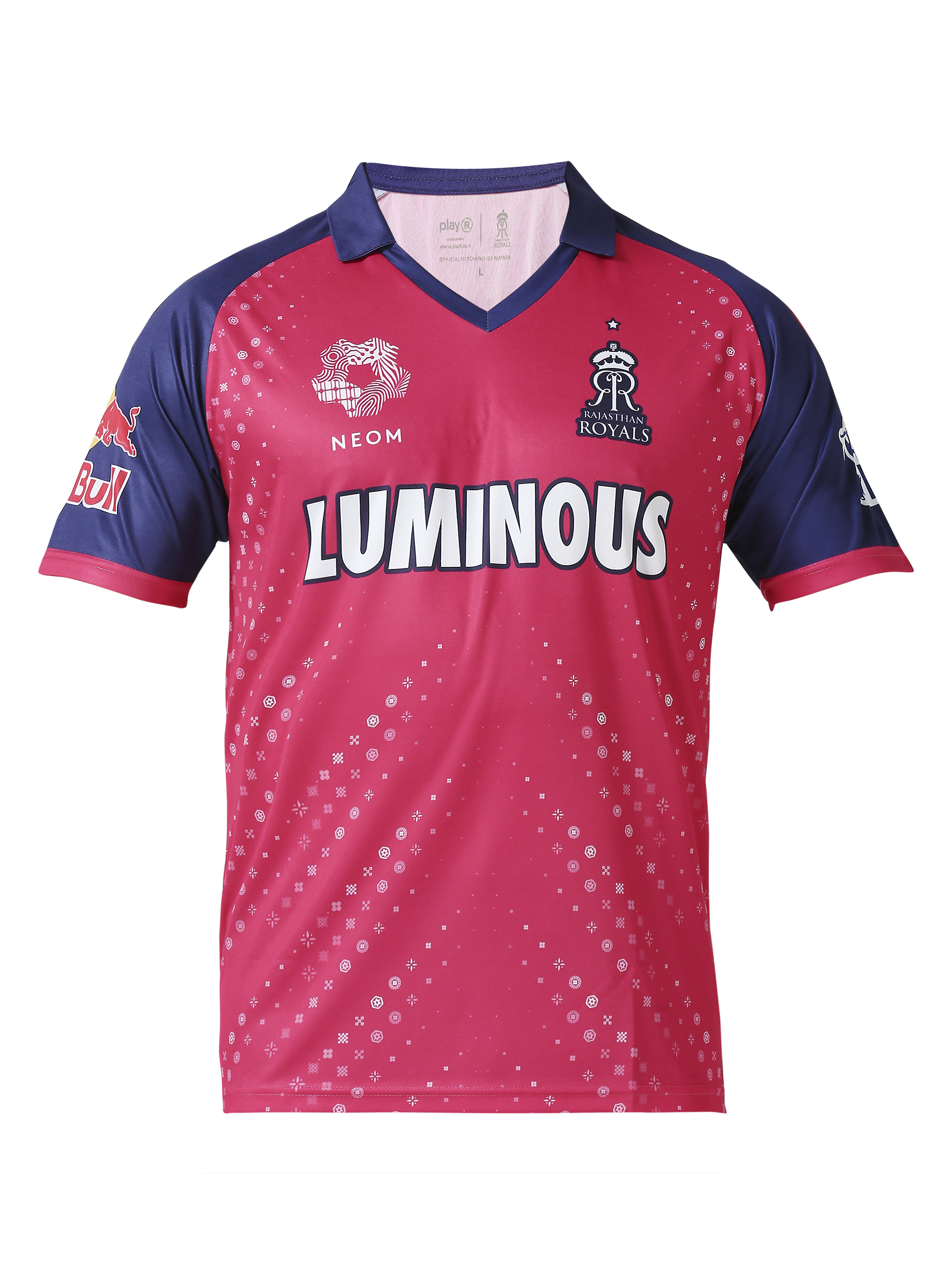 Boys Pink All Over Print Half Sleeves Polo Collar Polyester Fan Jersey