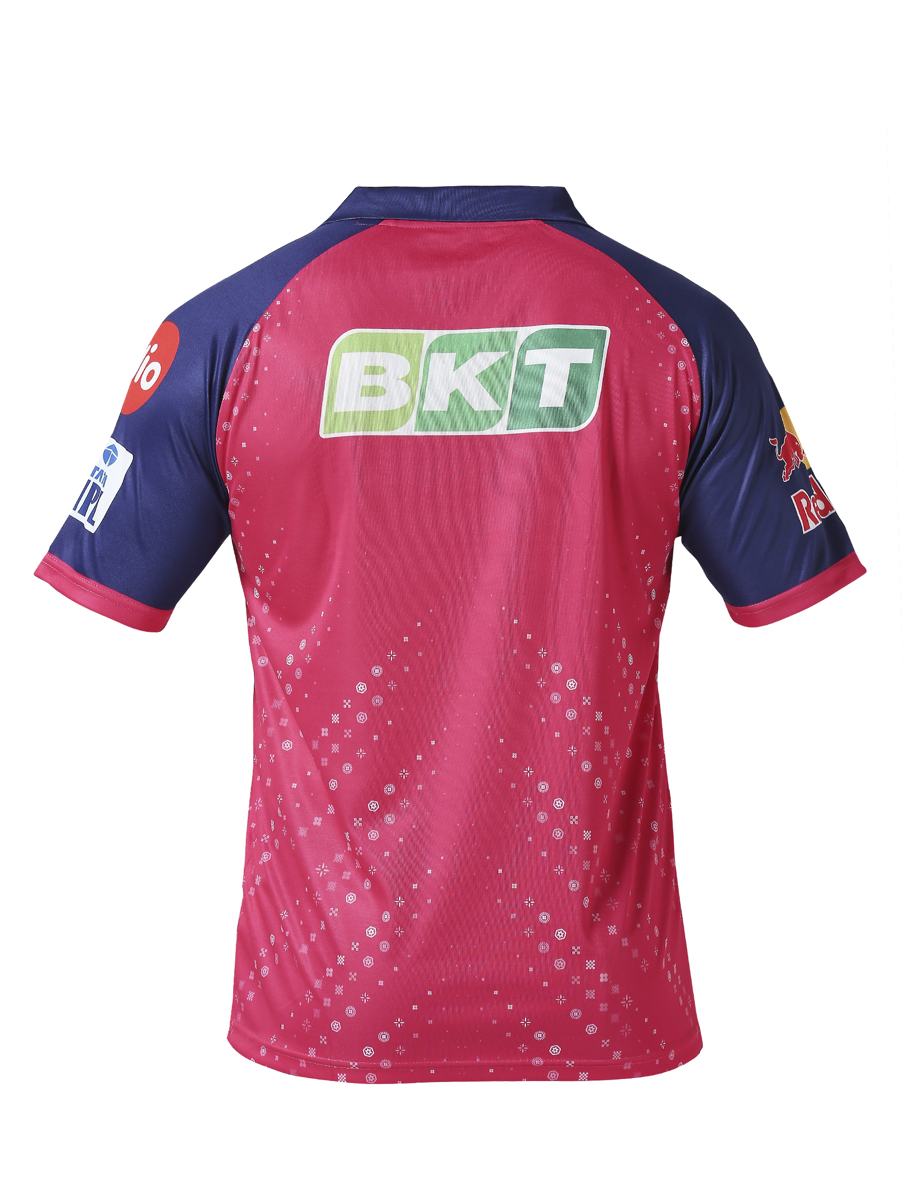 Rajasthan Royals Boys Pink All Over Print Half Sleeves Polo Collar Polyester Fan Jersey (3)