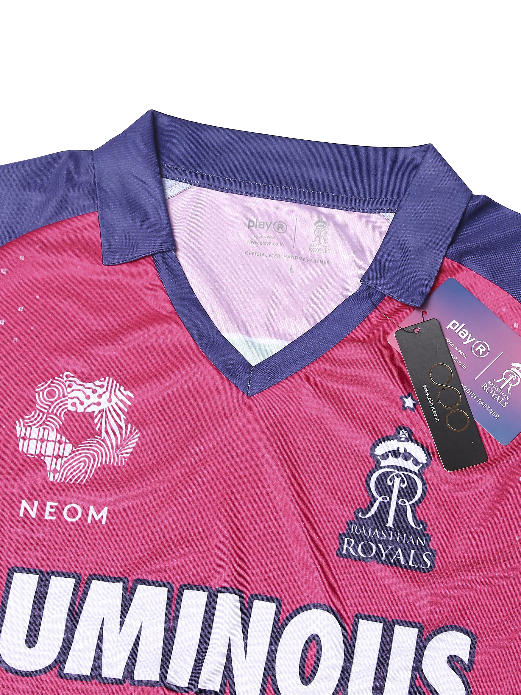 Rajasthan Royals Boys Pink All Over Print Half Sleeves Polo Collar Polyester Fan Jersey (4)