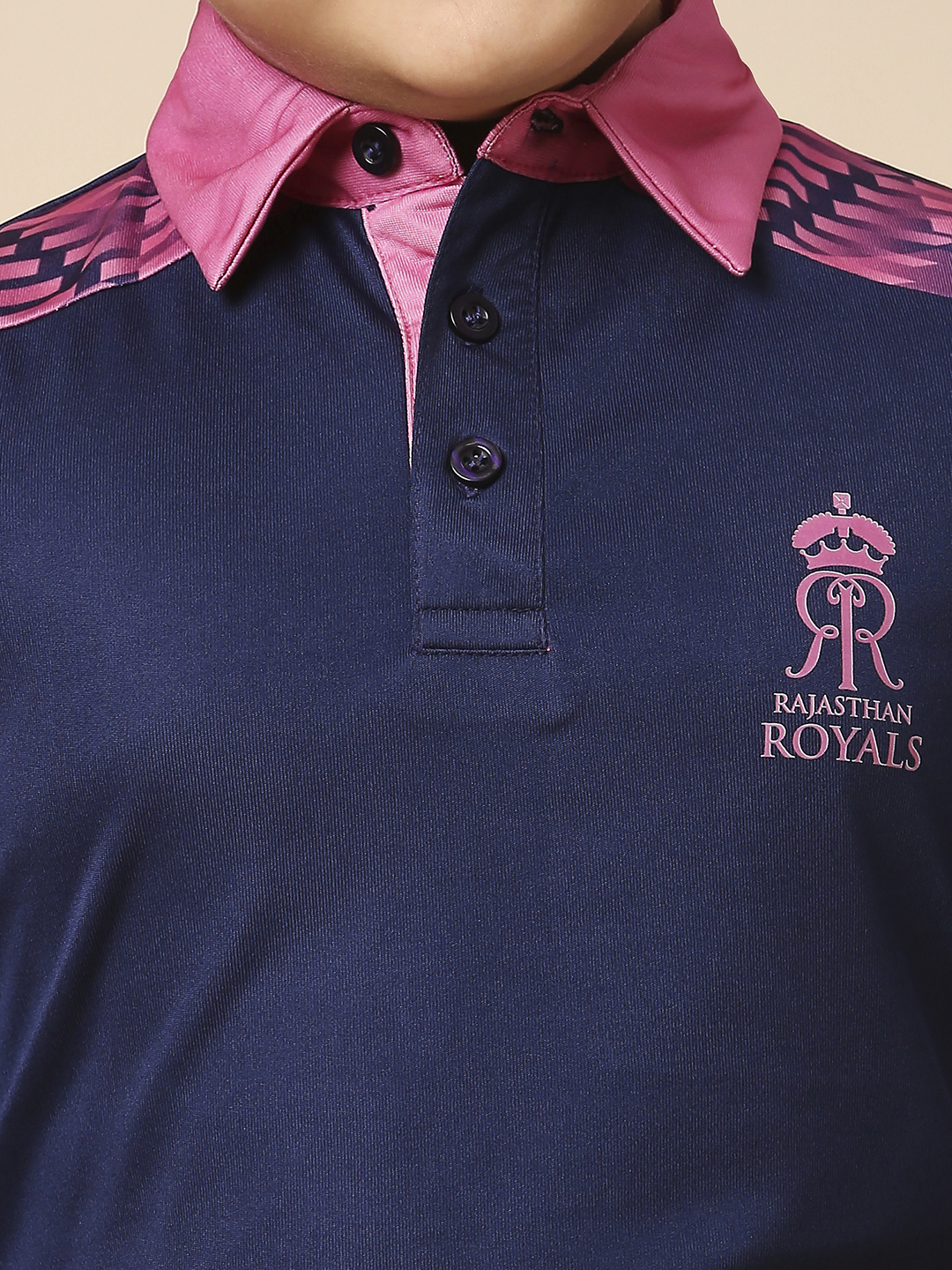 Rajasthan Royals Boys Purple and Pink Solid Half Sleeves Polo Collar Travel Polyester T-Shirt (6)