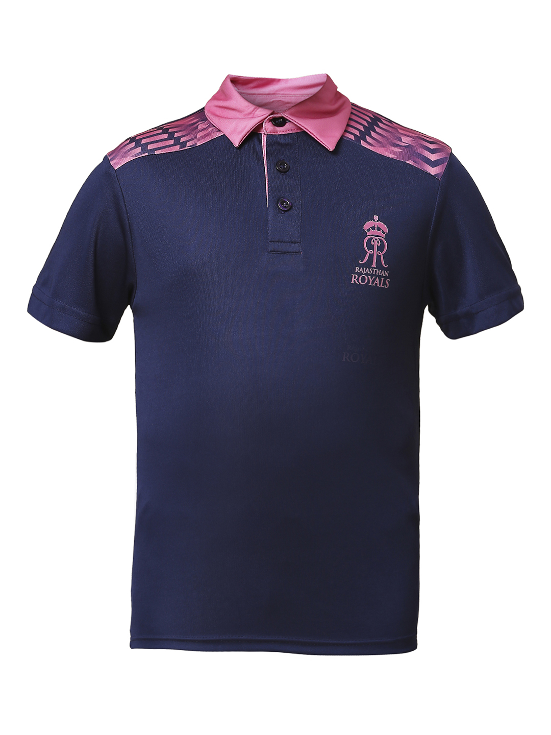 Rajasthan Royals Boys Purple and Pink Solid Half Sleeves Polo Collar Travel Polyester T-Shirt (7)