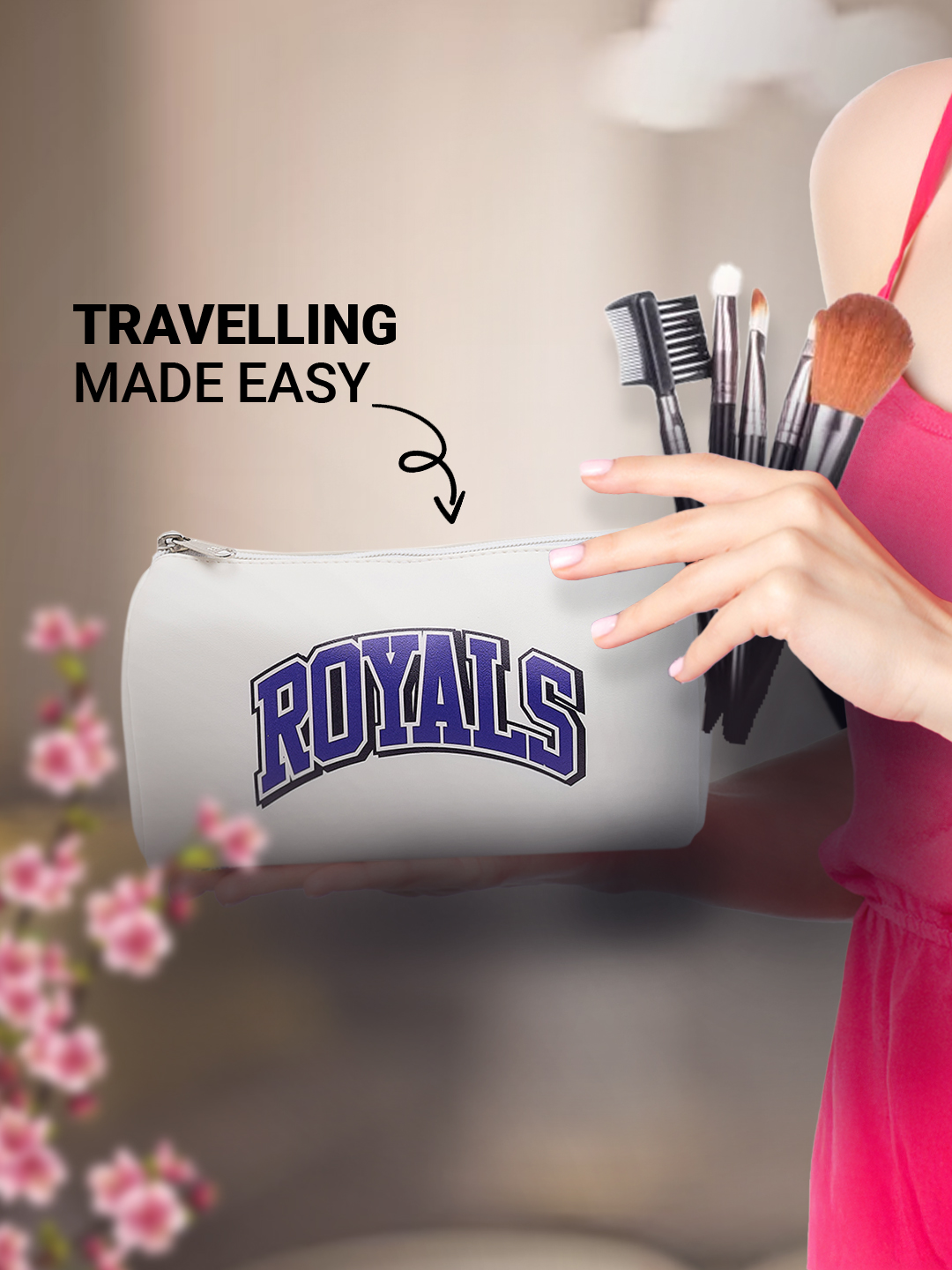 Rajasthan Royals Lightweight Travel Organiser, Compact Size, Multi-Purpose Pouch for Men and Women - White (5)