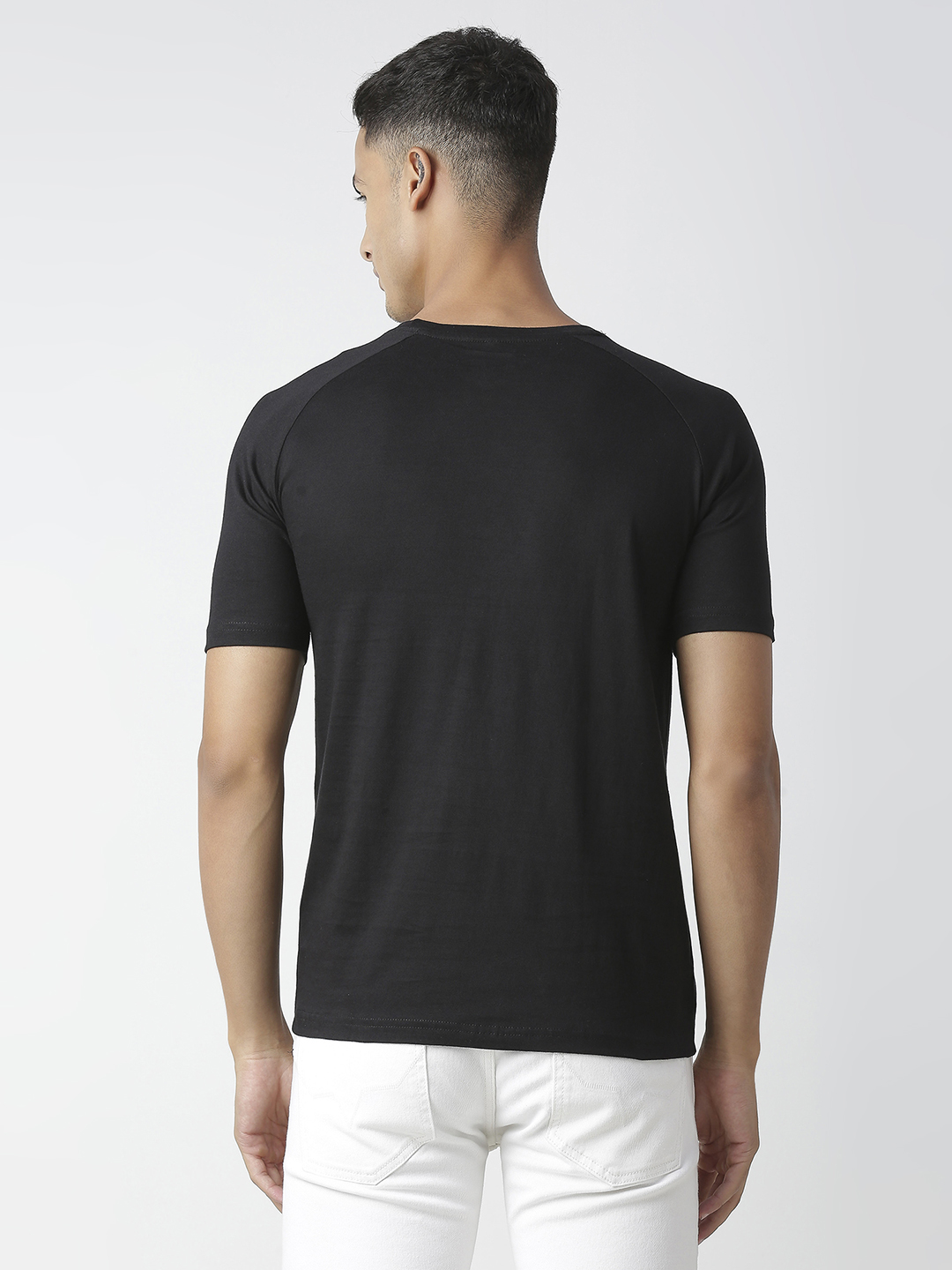 Rajasthan Royals Men Black and Pink Logo Printed Half Sleeves Round Neck Cotton T-Shirt (4)