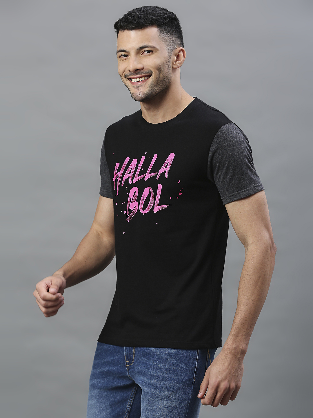 Rajasthan Royals Men Black Typography Printed Half Sleeves Round Neck Cotton T-Shirt (4)